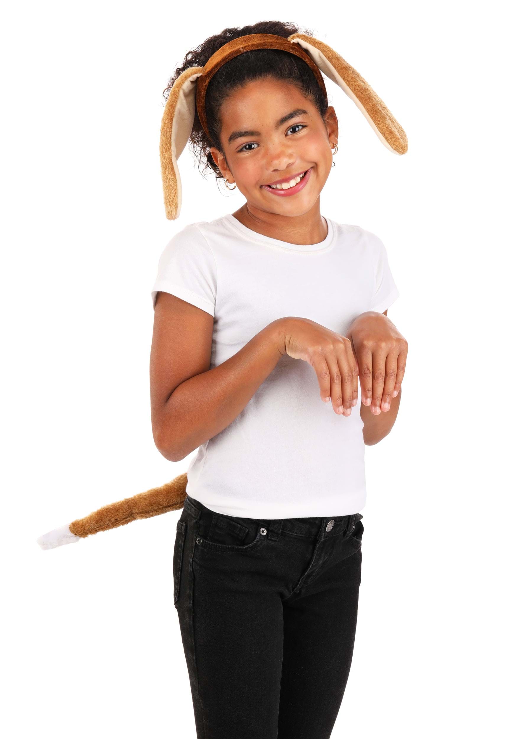 Petitebella Long Ear Dog Headband Bowtie Tail 3pc Costume 