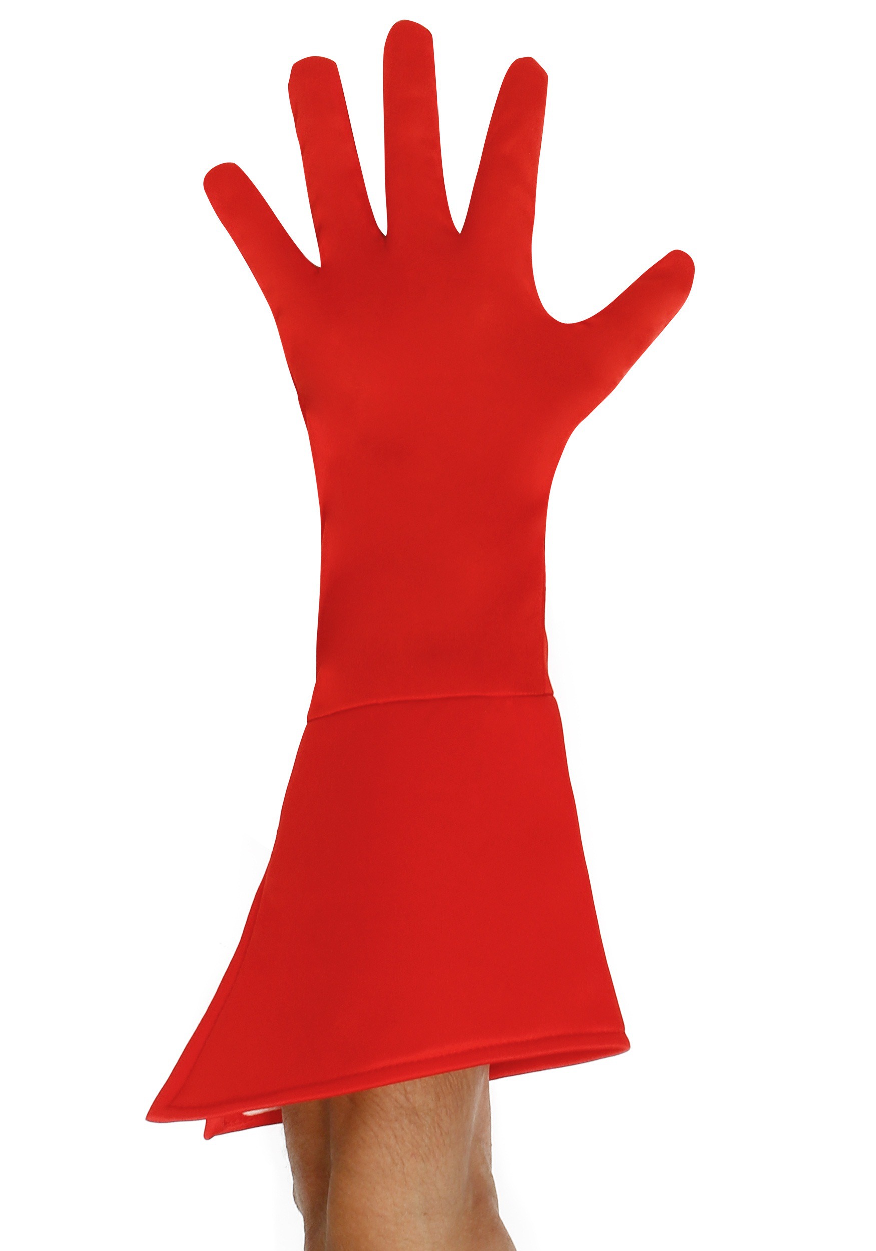 Adult Red Superhero Fancy Dress Costume Gloves