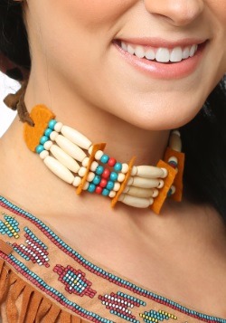 Tan Beaded Native Choker