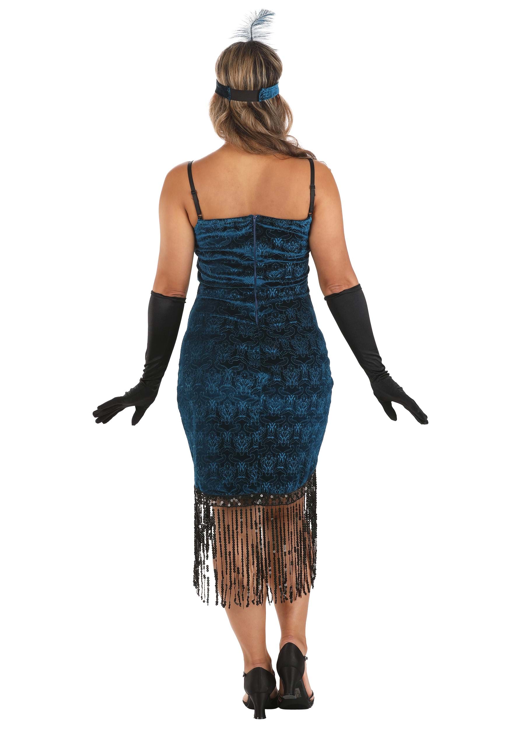 Adult Blue Downtown Doll Fancy Dress Costume , Adult Flapper Fancy Dress Costumes