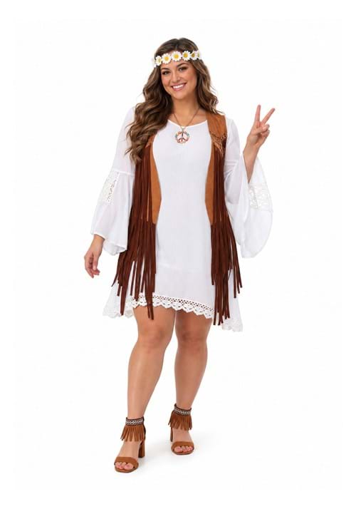Womens Plus Size Flower Child Costume Dress Main 1