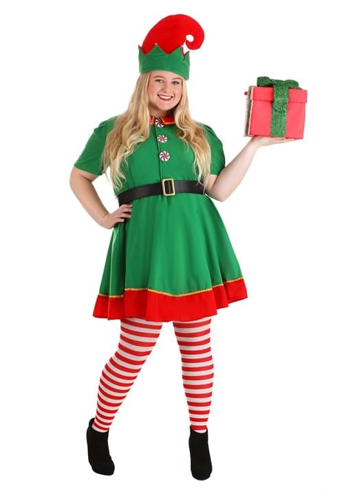 Womens Holiday Elf Plus Size Costume
