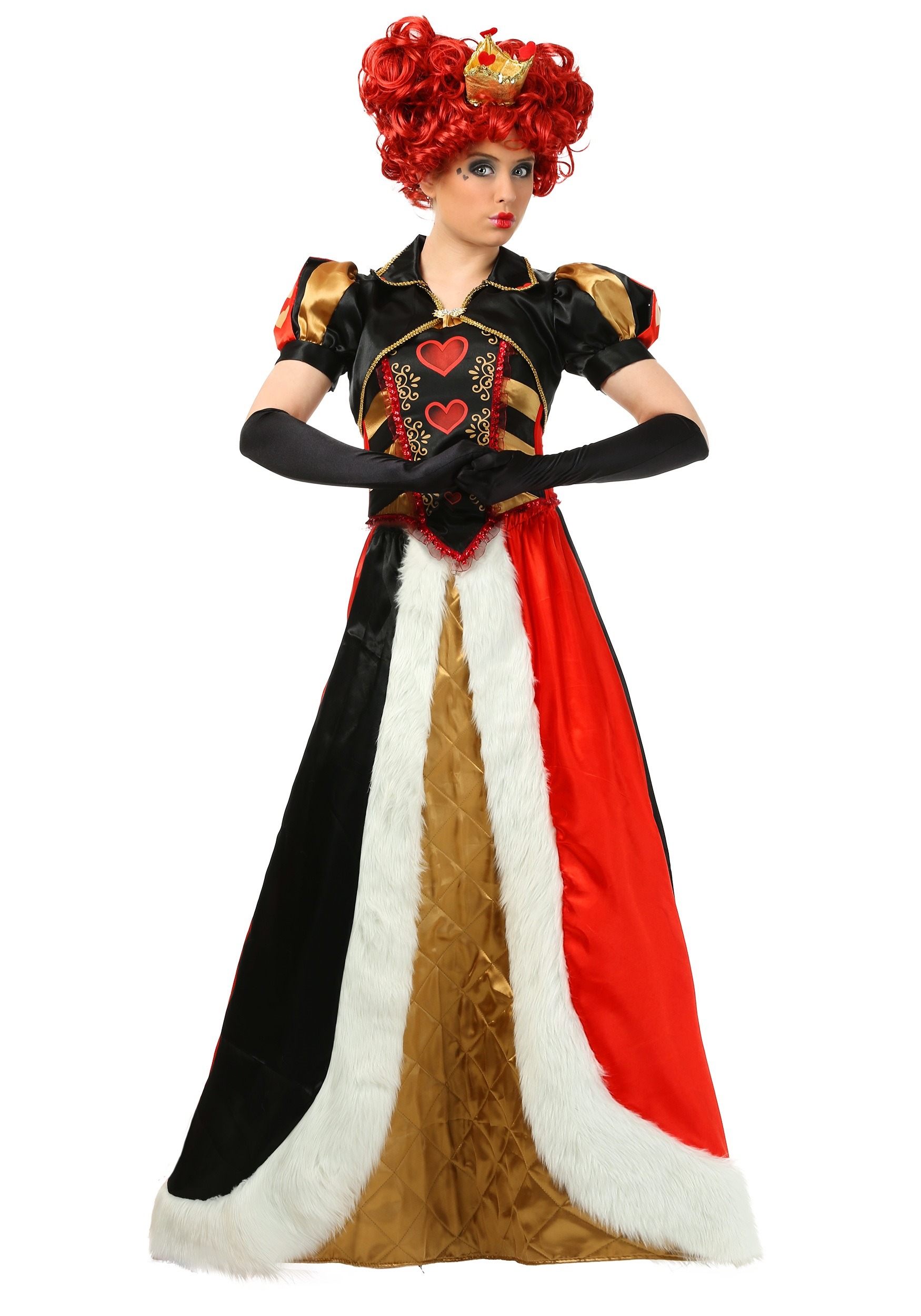 Elite Queen Of Hearts Women's Fancy Dress Costume