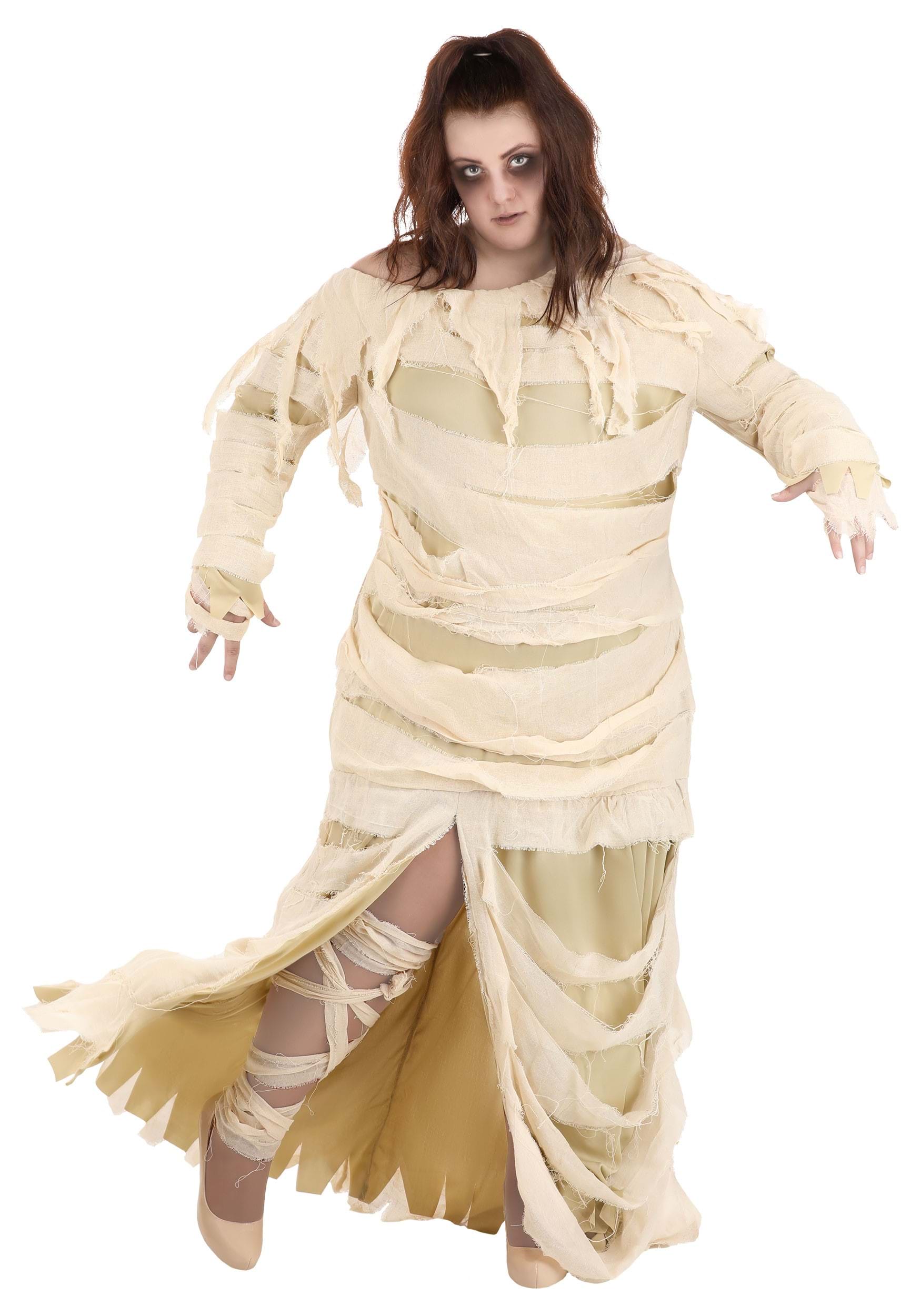 Women's Plus Size Full Length Mummy Fancy Dress Costume