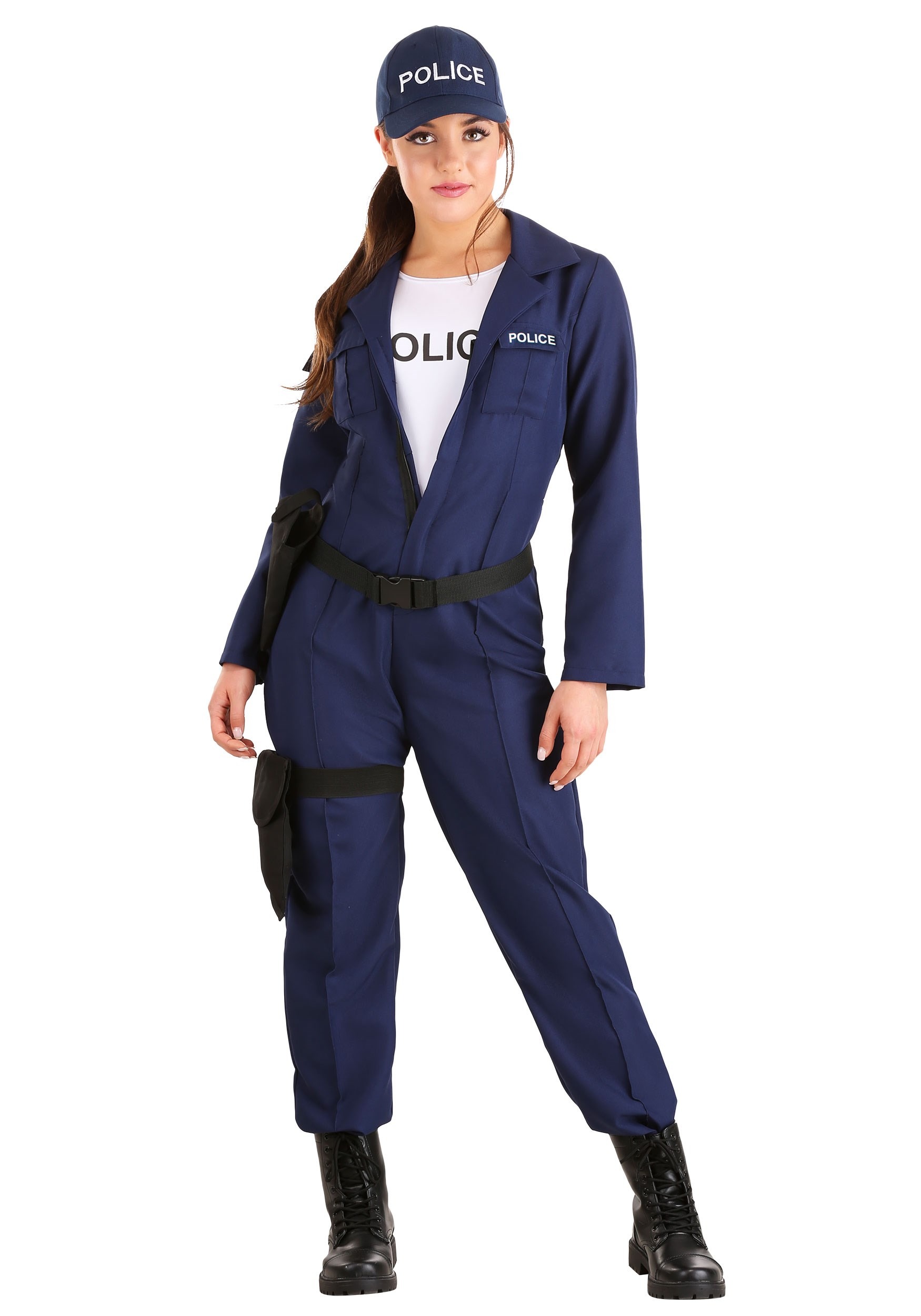 Women's Tactical Cop Jumpsuit Fancy Dress Costume