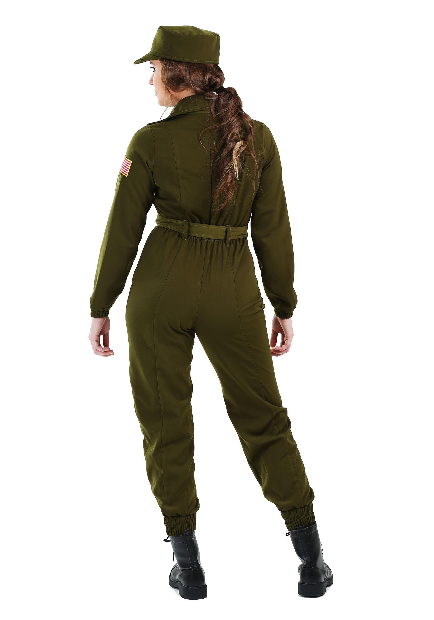 Army Flightsuit Fancy Dress Costume For Women , Army Uniform Fancy Dress Costumes