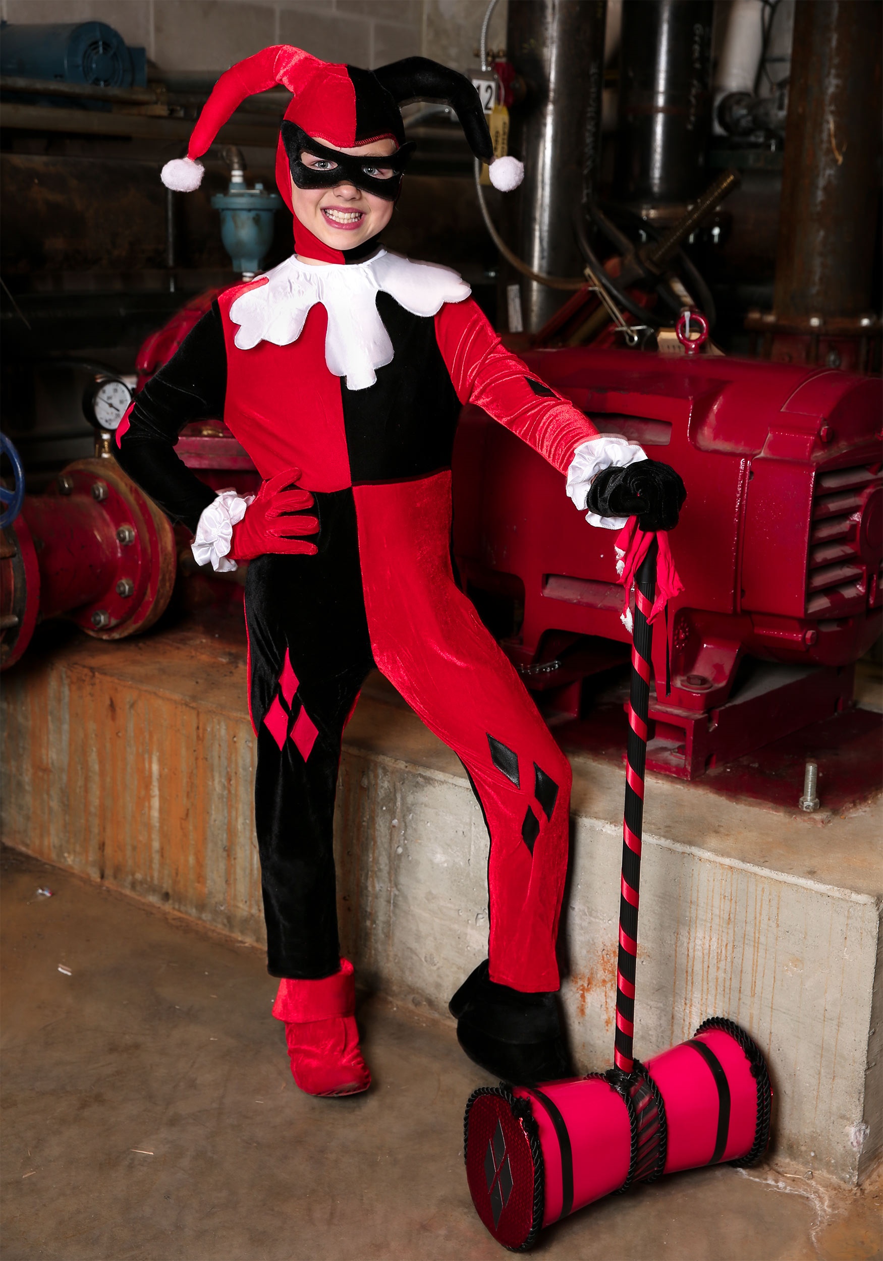 Child Harley Quinn Jumpsuit Fancy Dress Costume