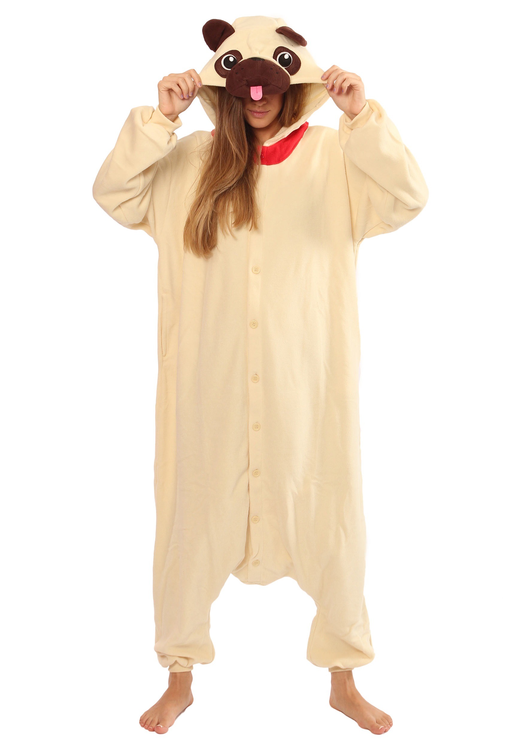 Adult Pajama Fancy Dress Costume Pug Kigurumi