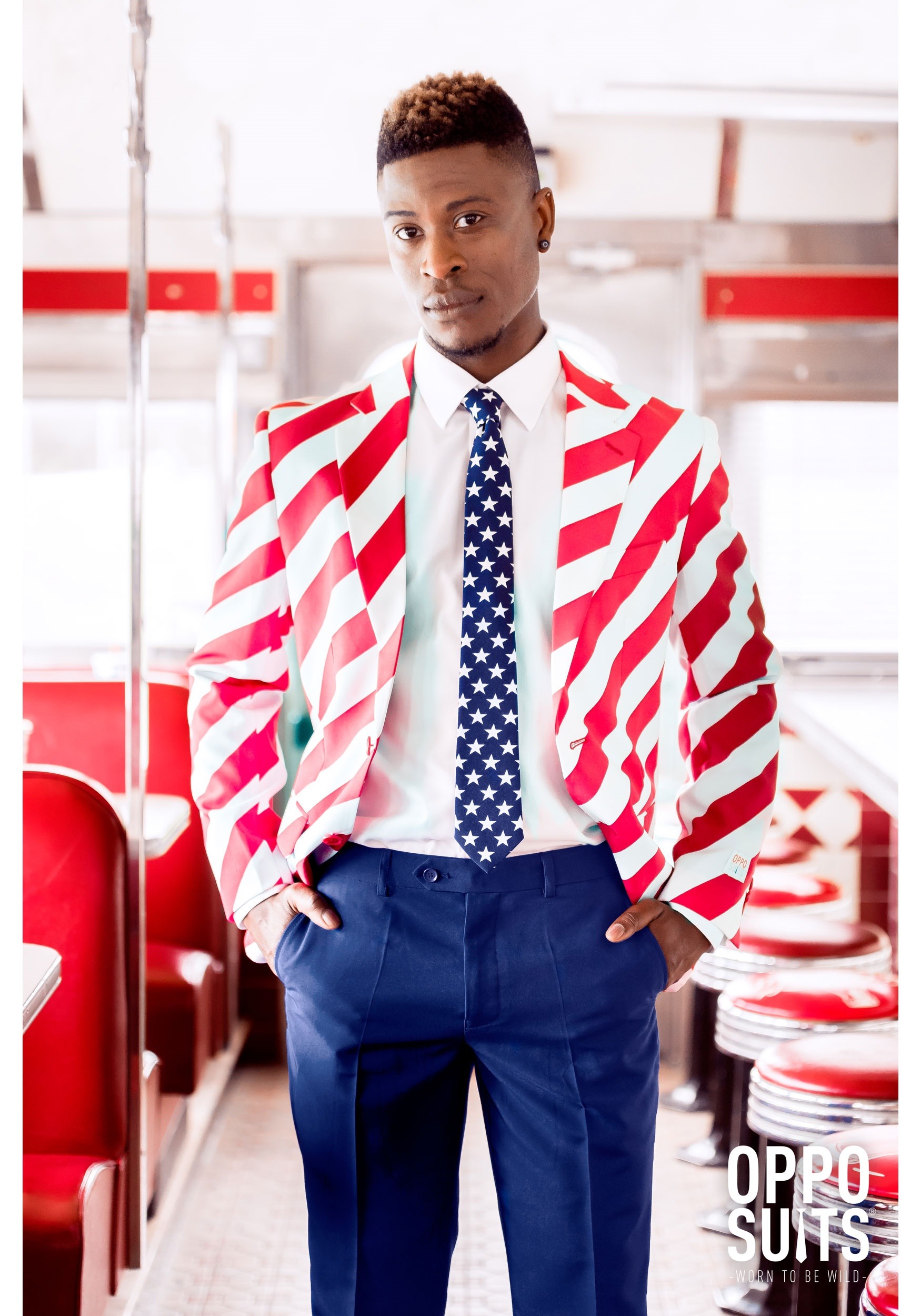 Men's United Stripes Suit Fancy Dress Costume