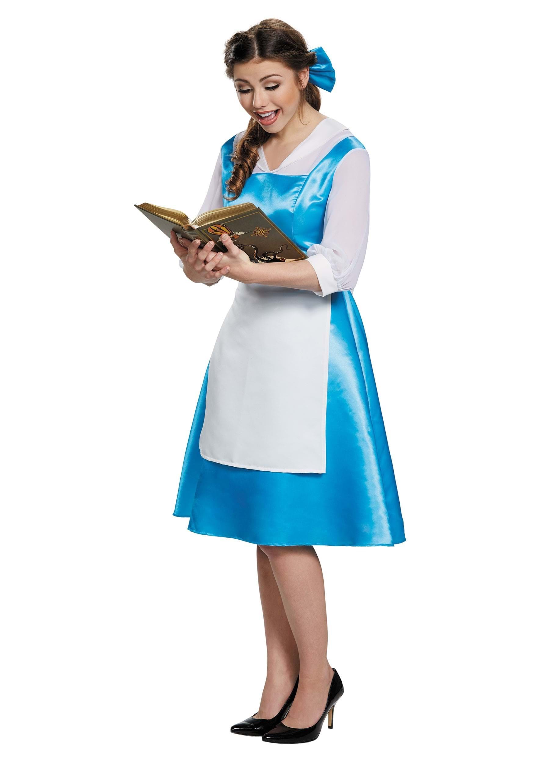 Belle Blue Fancy Dress Costume Dress For Women , Disney Fancy Dress Costumes