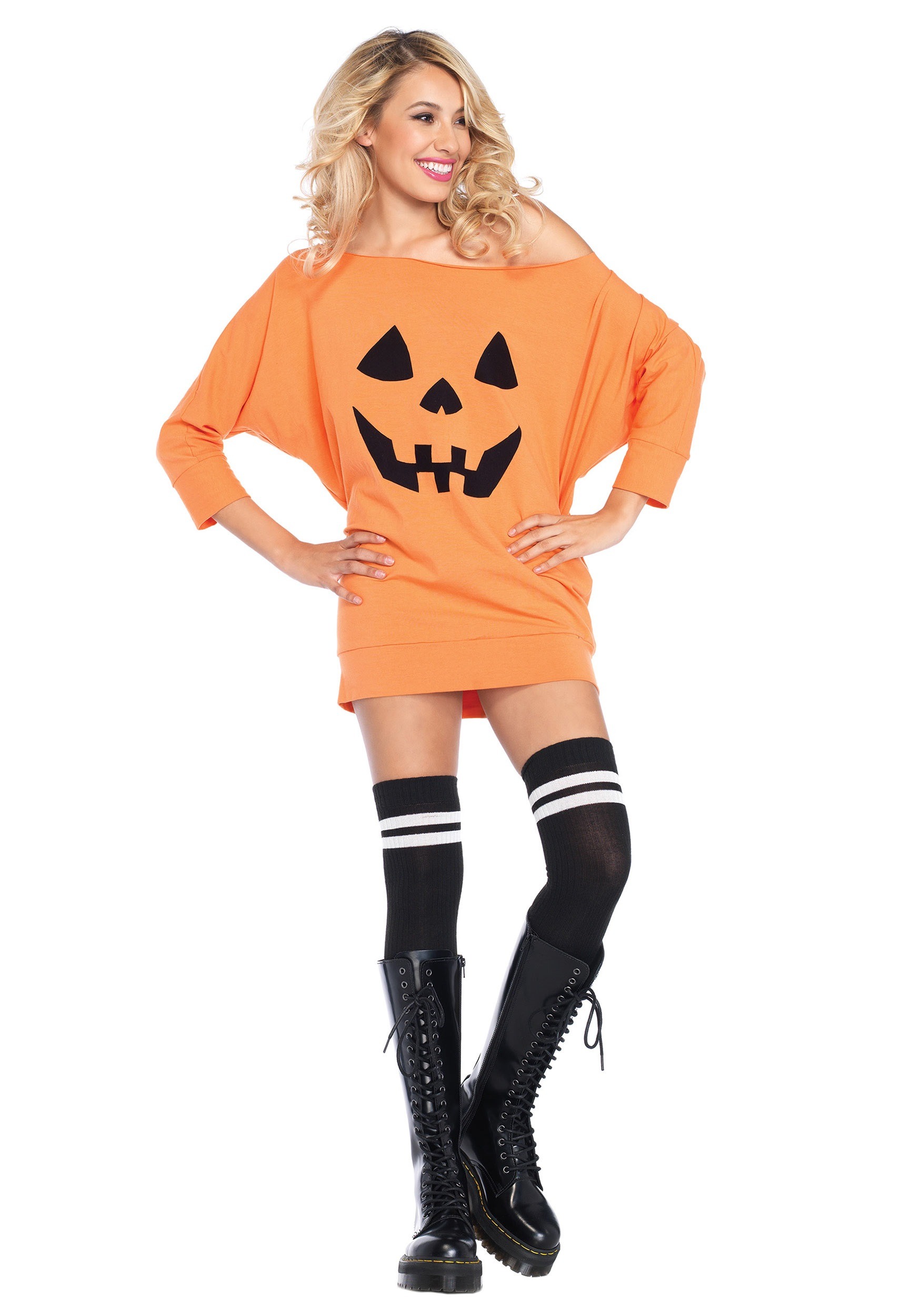 Adult Pumpkin Dress Jersey Fancy Dress Costume