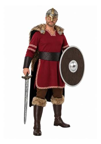 Mens Burgundy Viking Costume Main 1