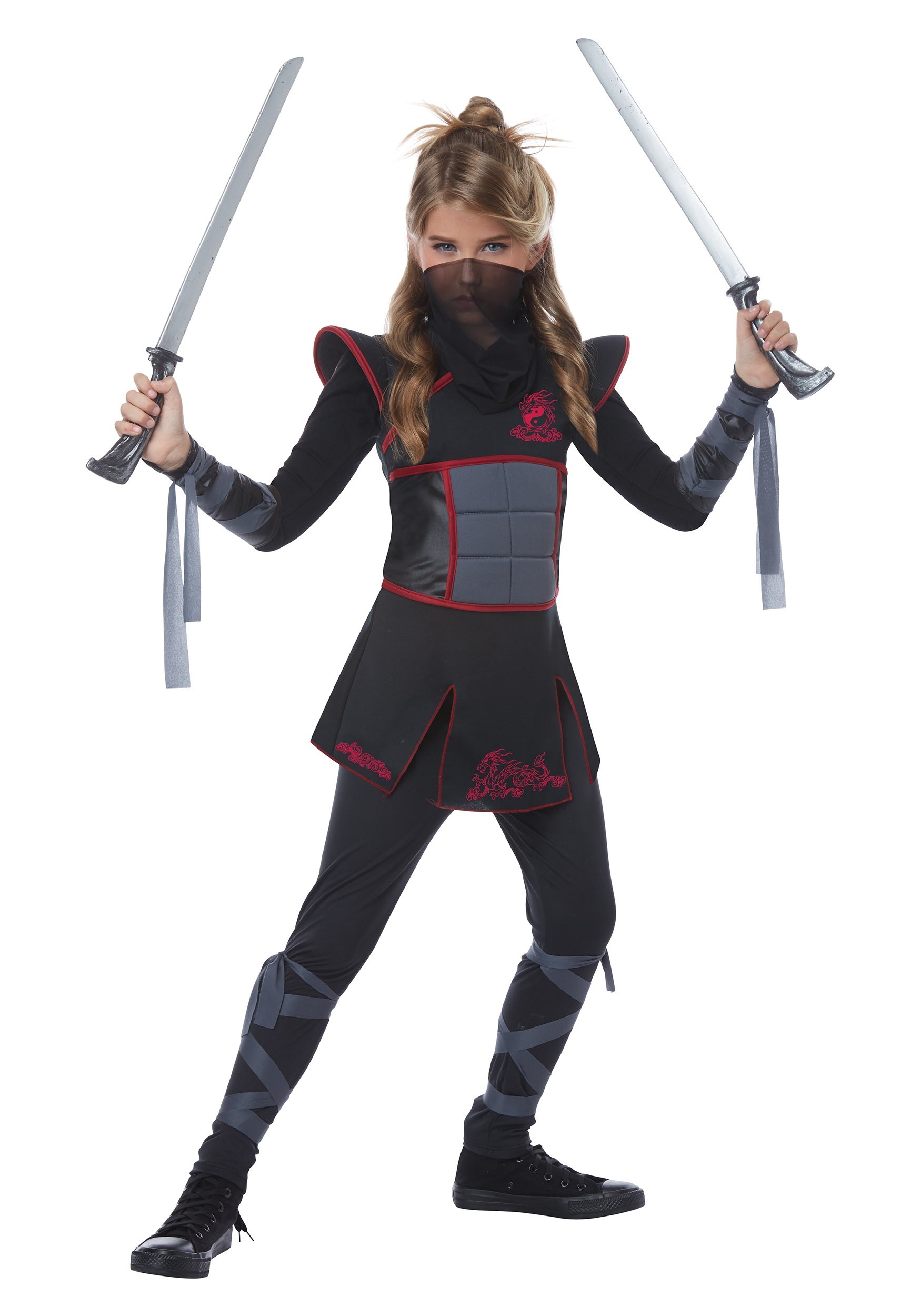 Black Ninja Fancy Dress Costume For Girls
