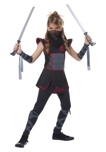 Black Ninja Costume For Girls 8885