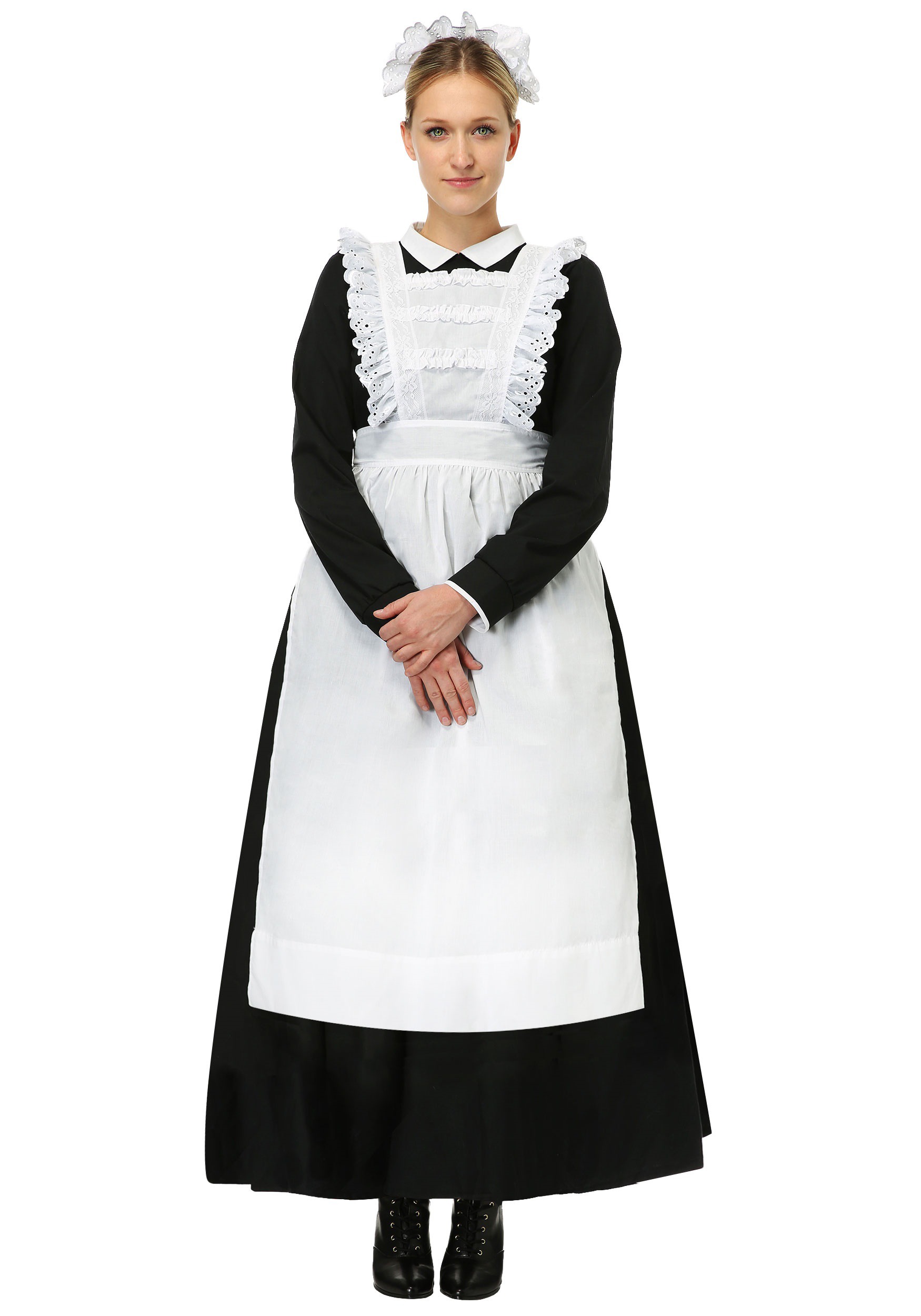 Photos - Fancy Dress Fancy FUN Costumes Traditional Maid  Dress Costume for Women Black/Whit 