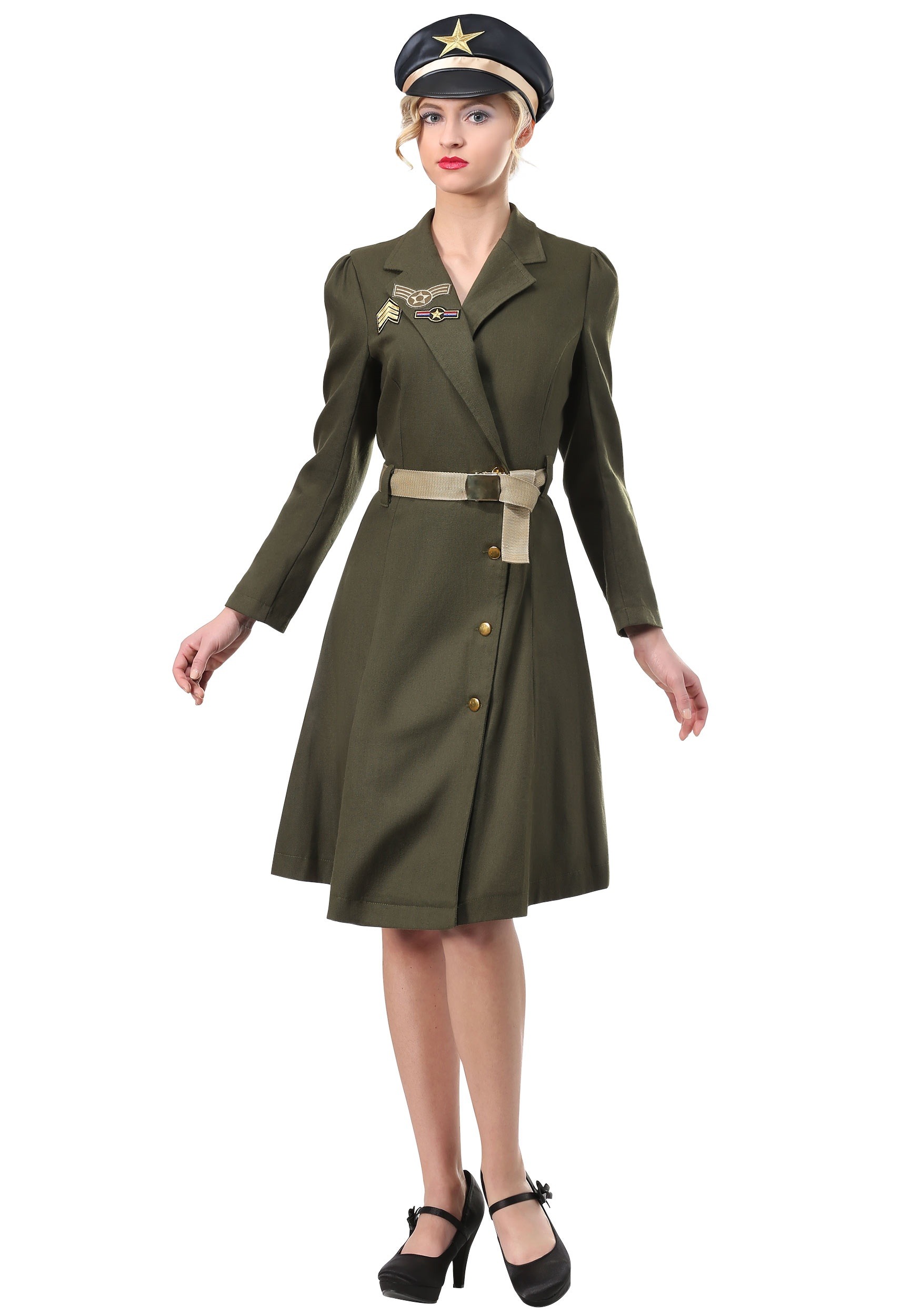Bombshell Military Captain Fancy Dress Costume For Women