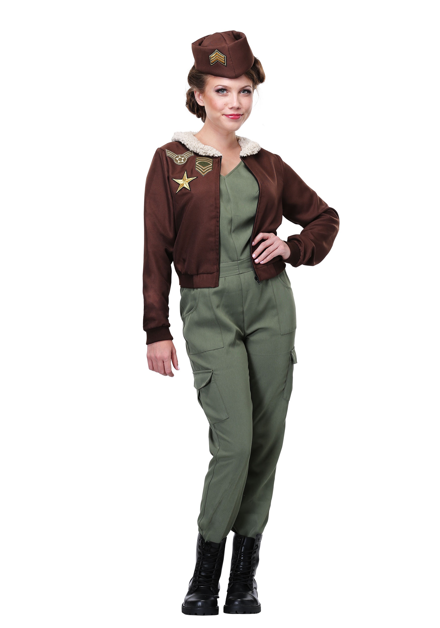 Women's Vintage Flight Officer Plus Size Fancy Dress Costume