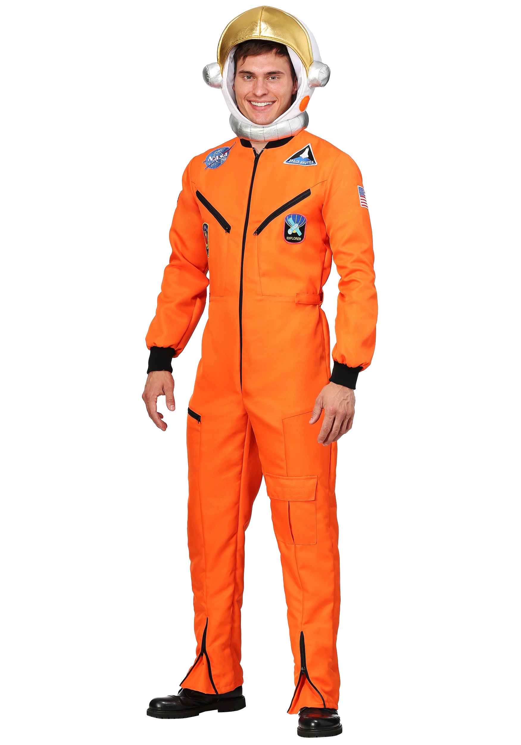 Orange Astronaut Jumpsuit Adult Plus Size Costume 5001