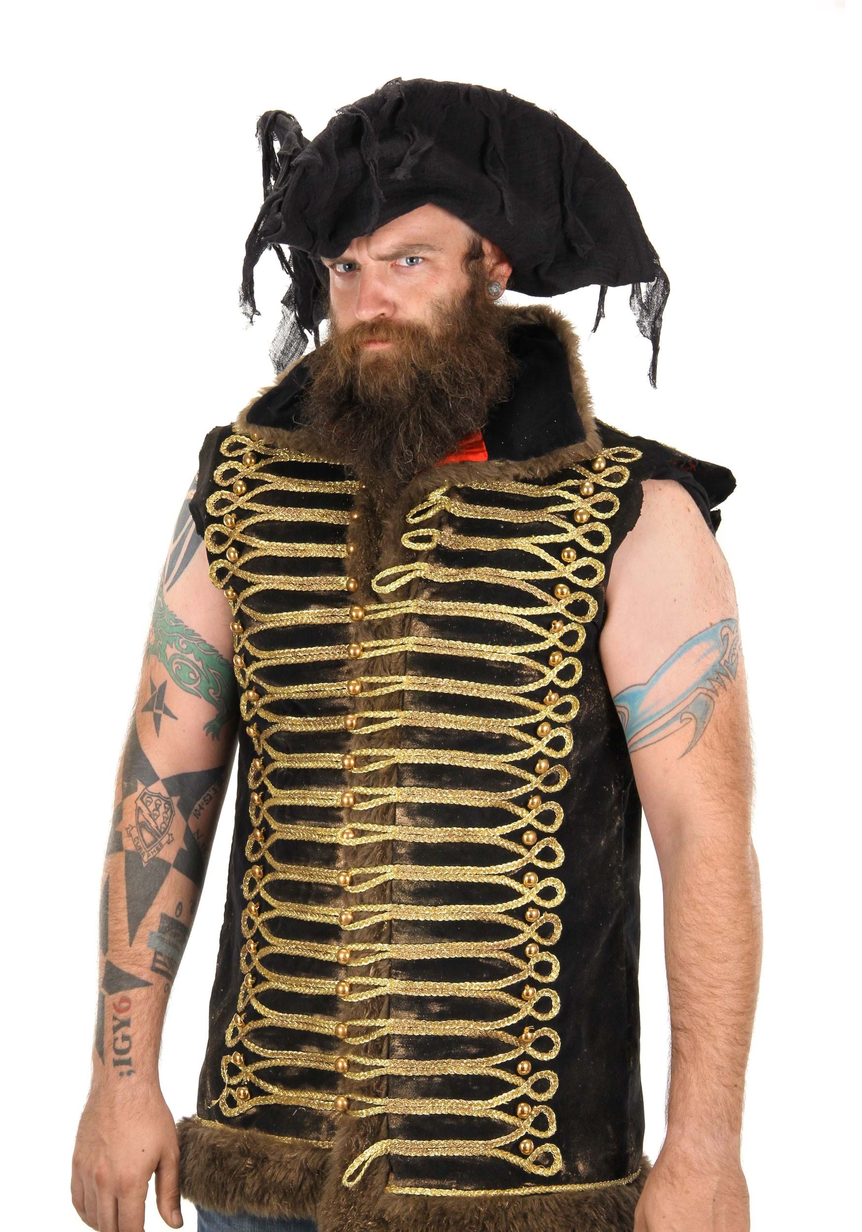 Ghost Pirate Fancy Dress Costume Hat For Adults
