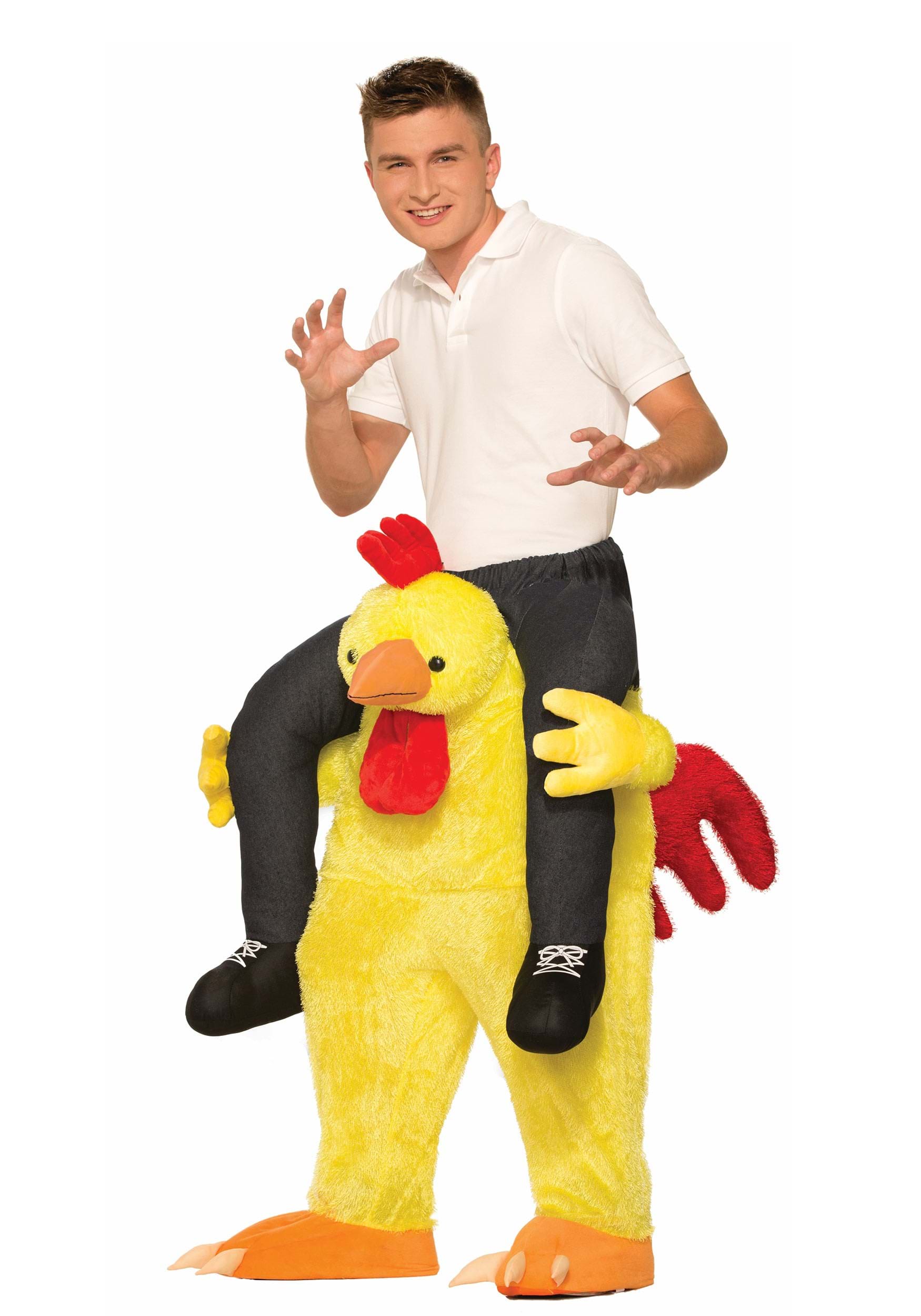 Adult Chicken Fight Ride On Fancy Dress Costume