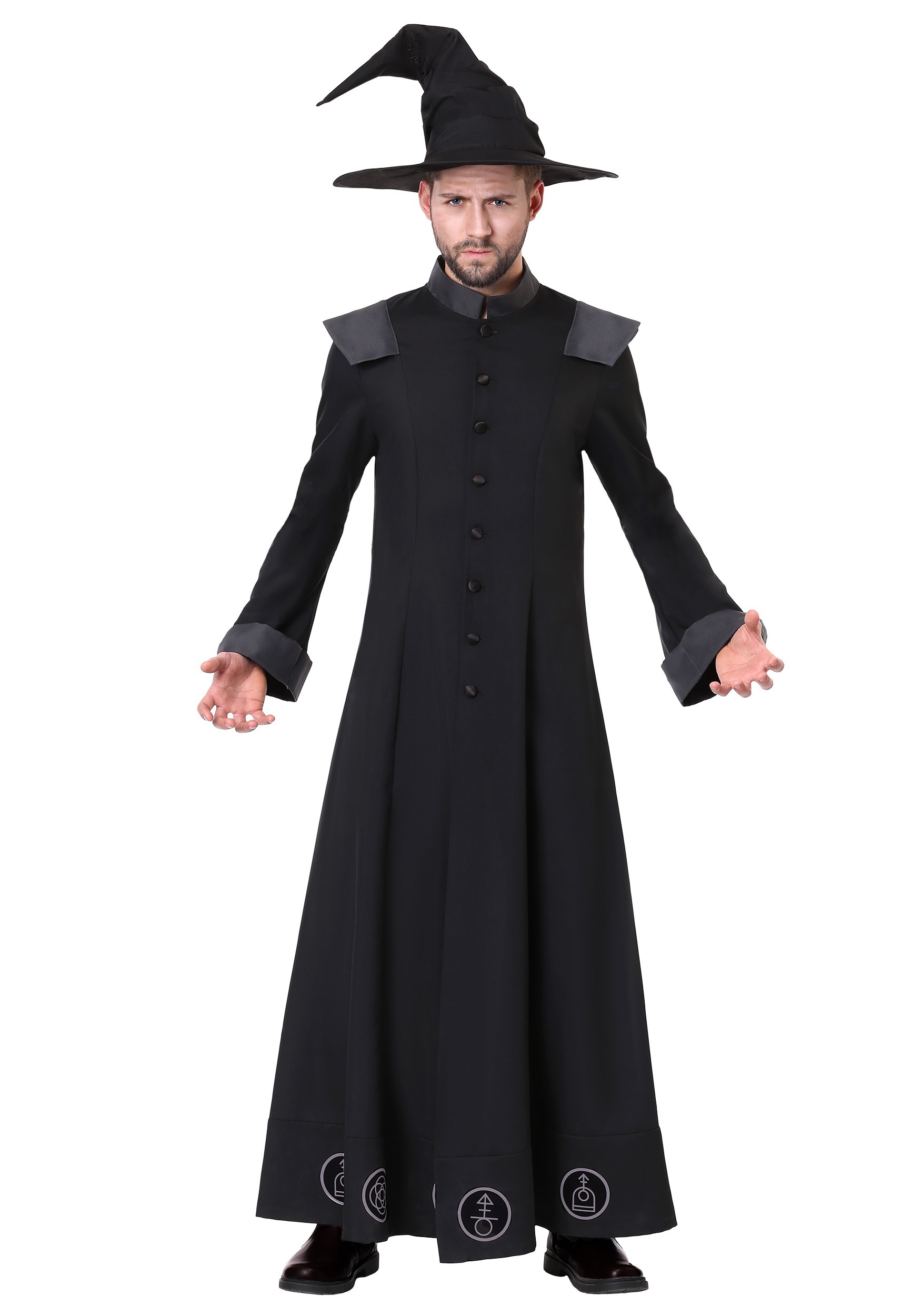 Photos - Fancy Dress Fancy FUN Costumes Men's Warlock  Dress Costume Black/Gray 
