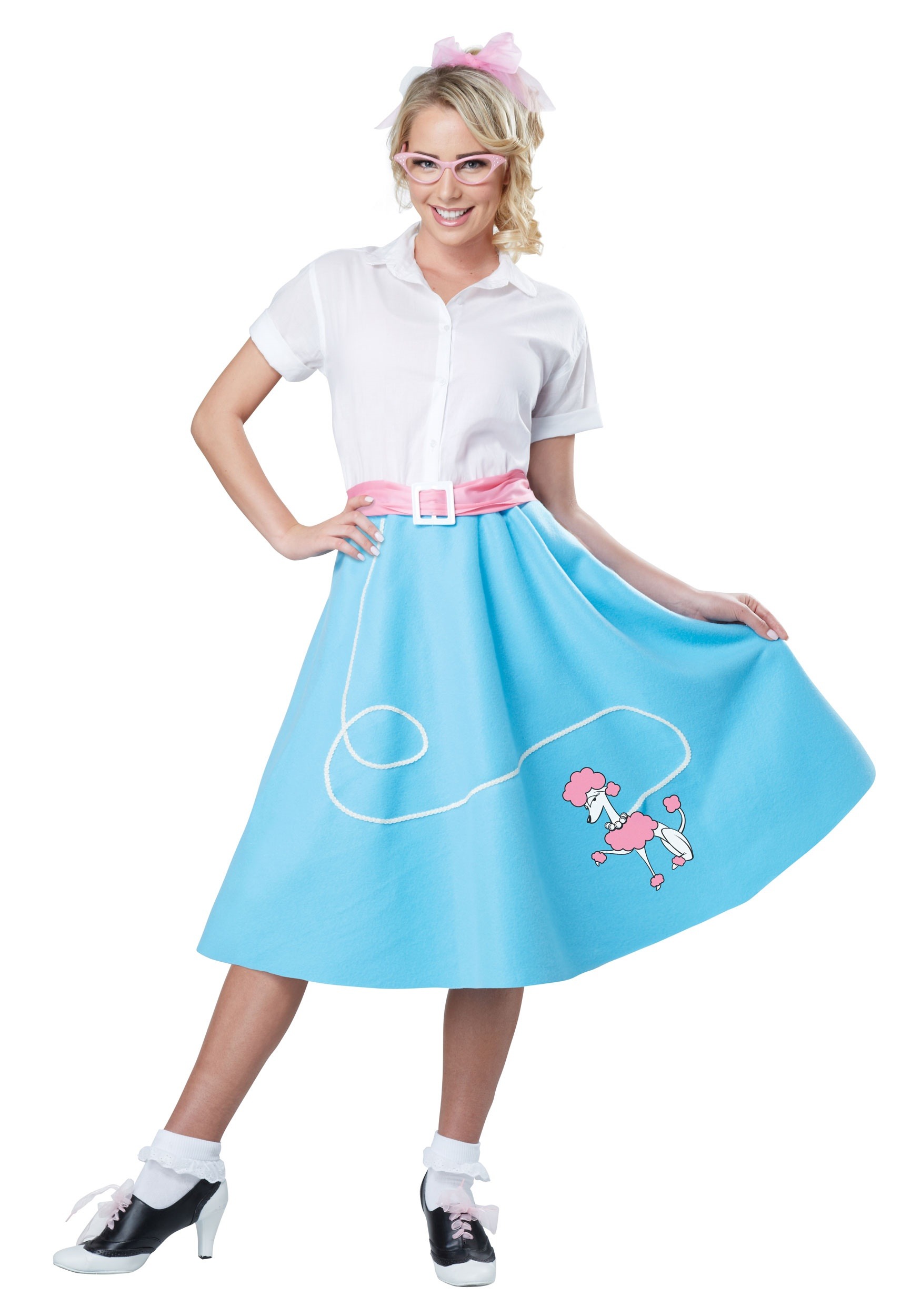 Blue '50s Poodle Skirt For Women Fancy Dress Costume