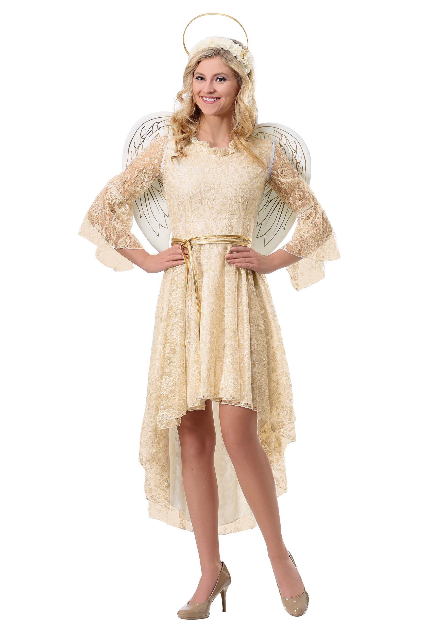 Lace Angel Fancy Dress Costume For Women