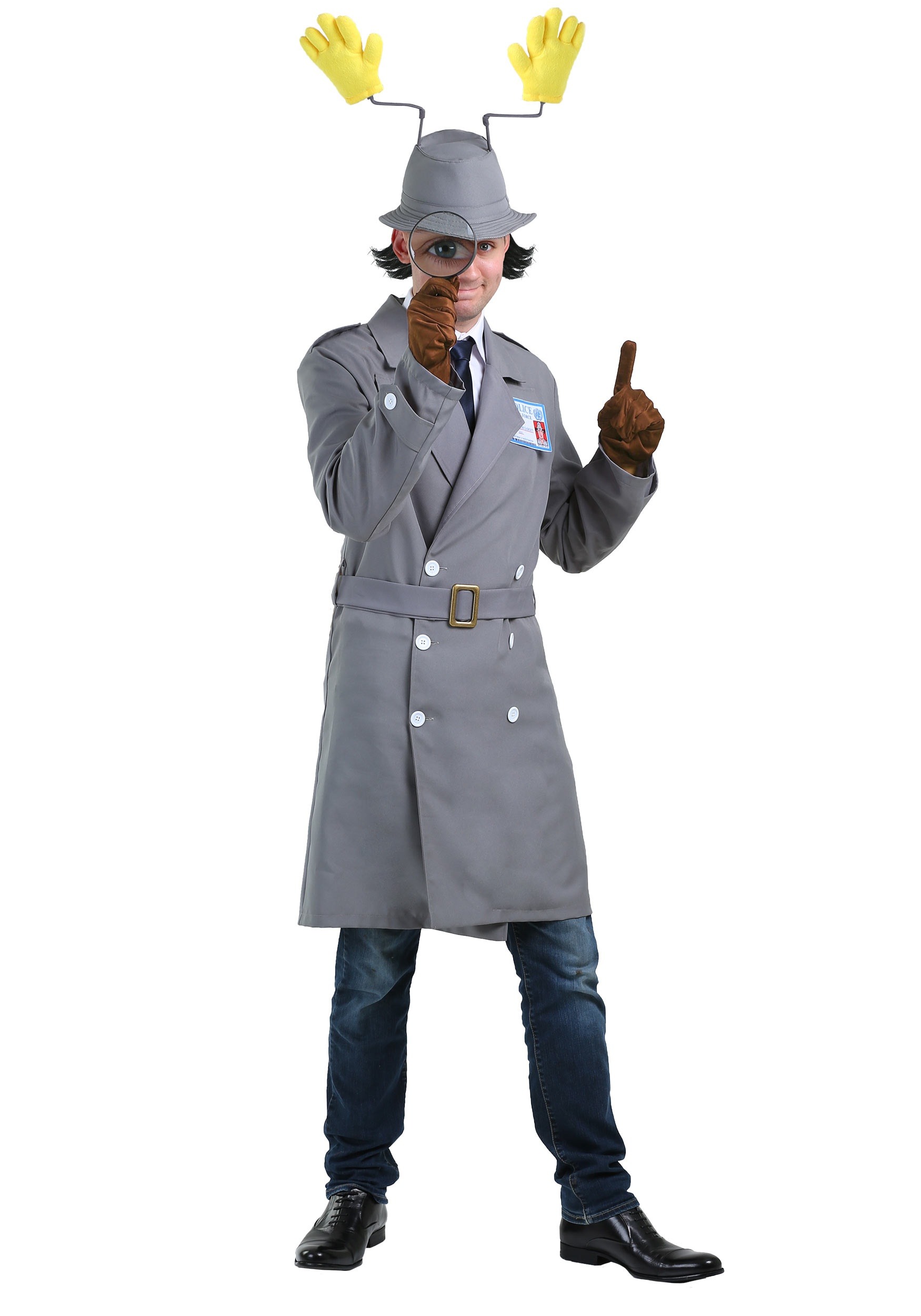 Photos - Fancy Dress Inspector FUN Costumes Plus Size  Gadget  Costume for Men Gray/Yellow 