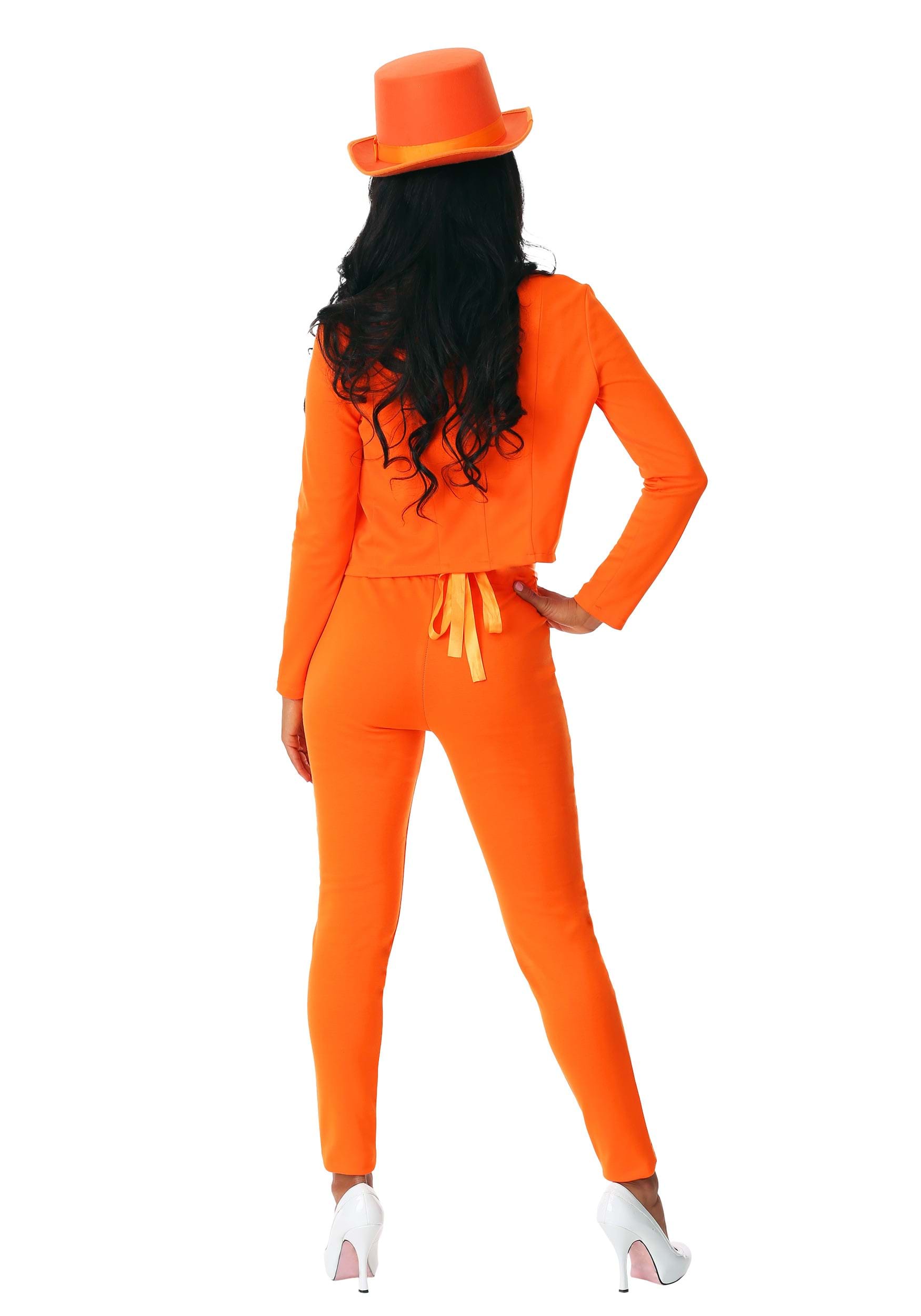 Adult Female Orange Tuxedo Fancy Dress Costume