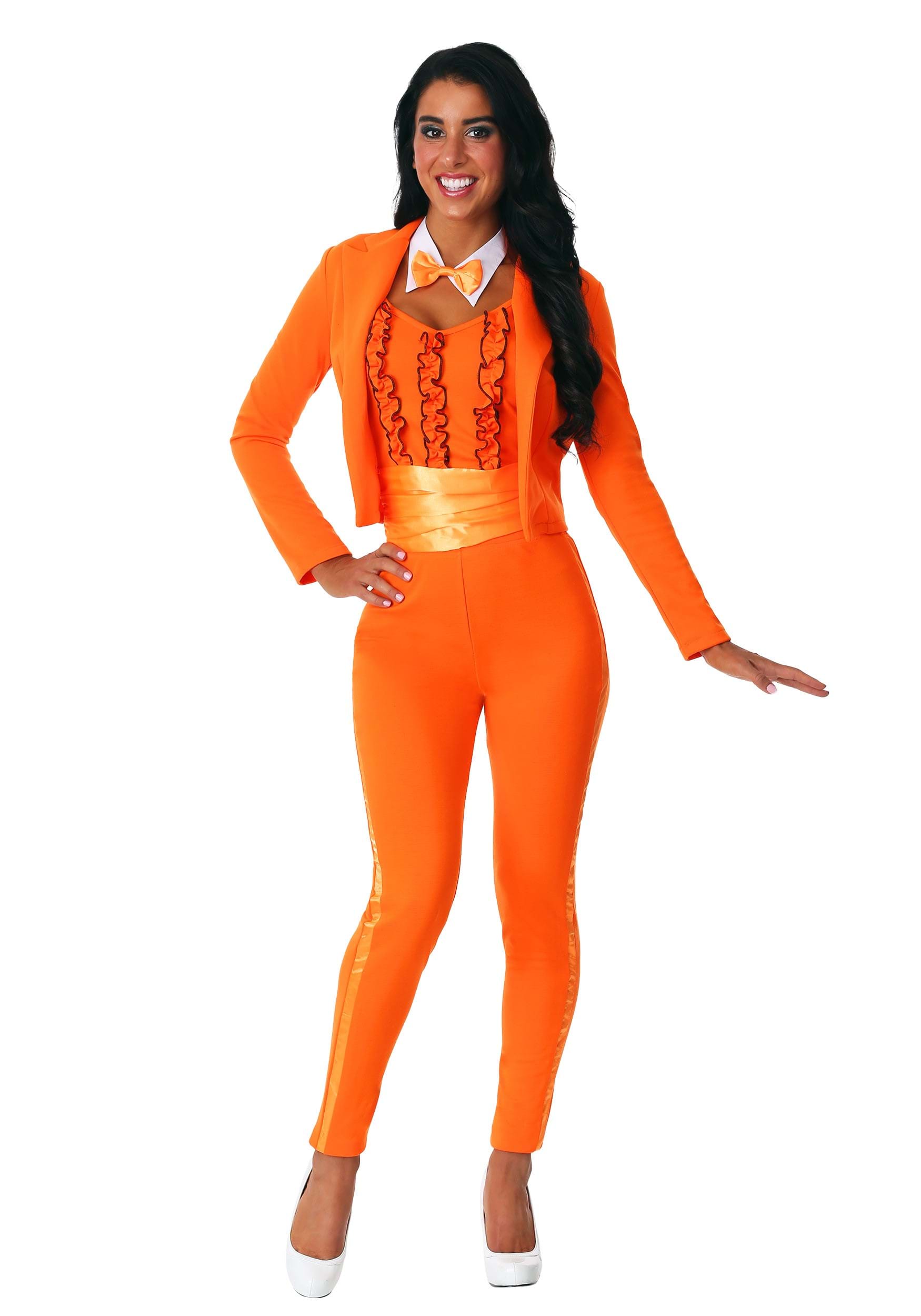 Adult Female Orange Tuxedo Fancy Dress Costume
