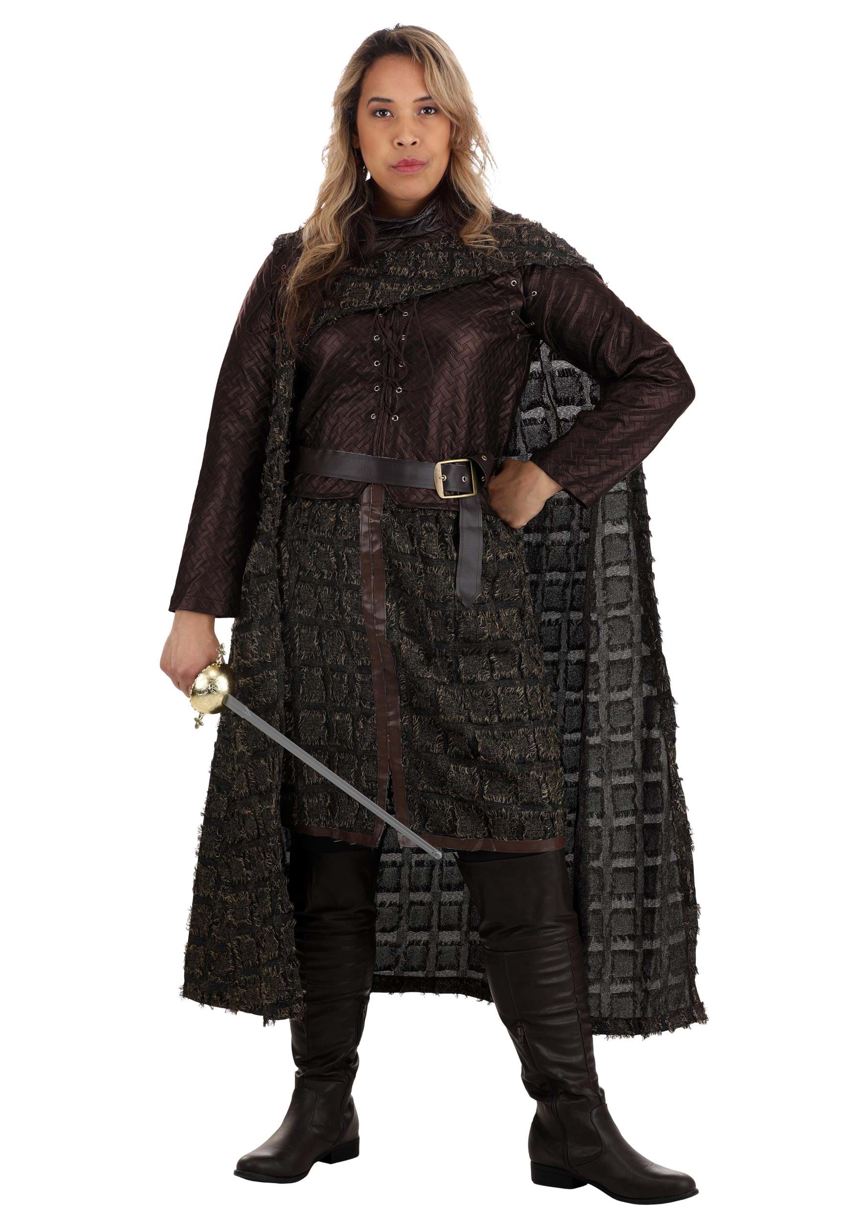 Women's Winter Warrior Fancy Dress Costume With Cape & Jacket