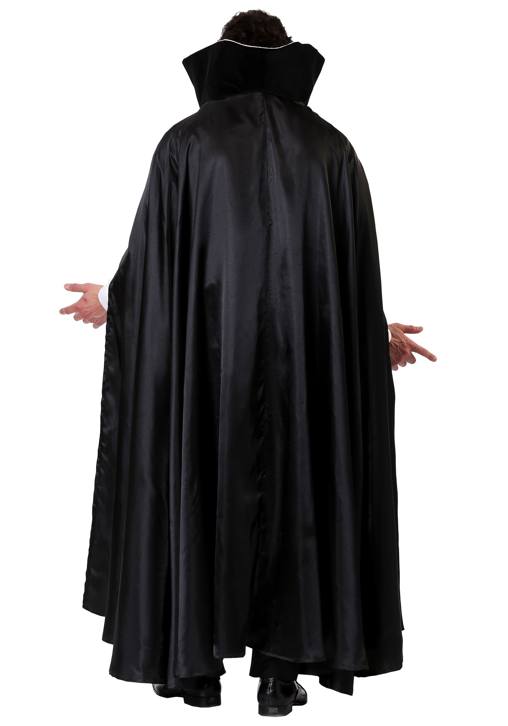 Black Vampire Cloak Fancy Dress Costume For An Adult