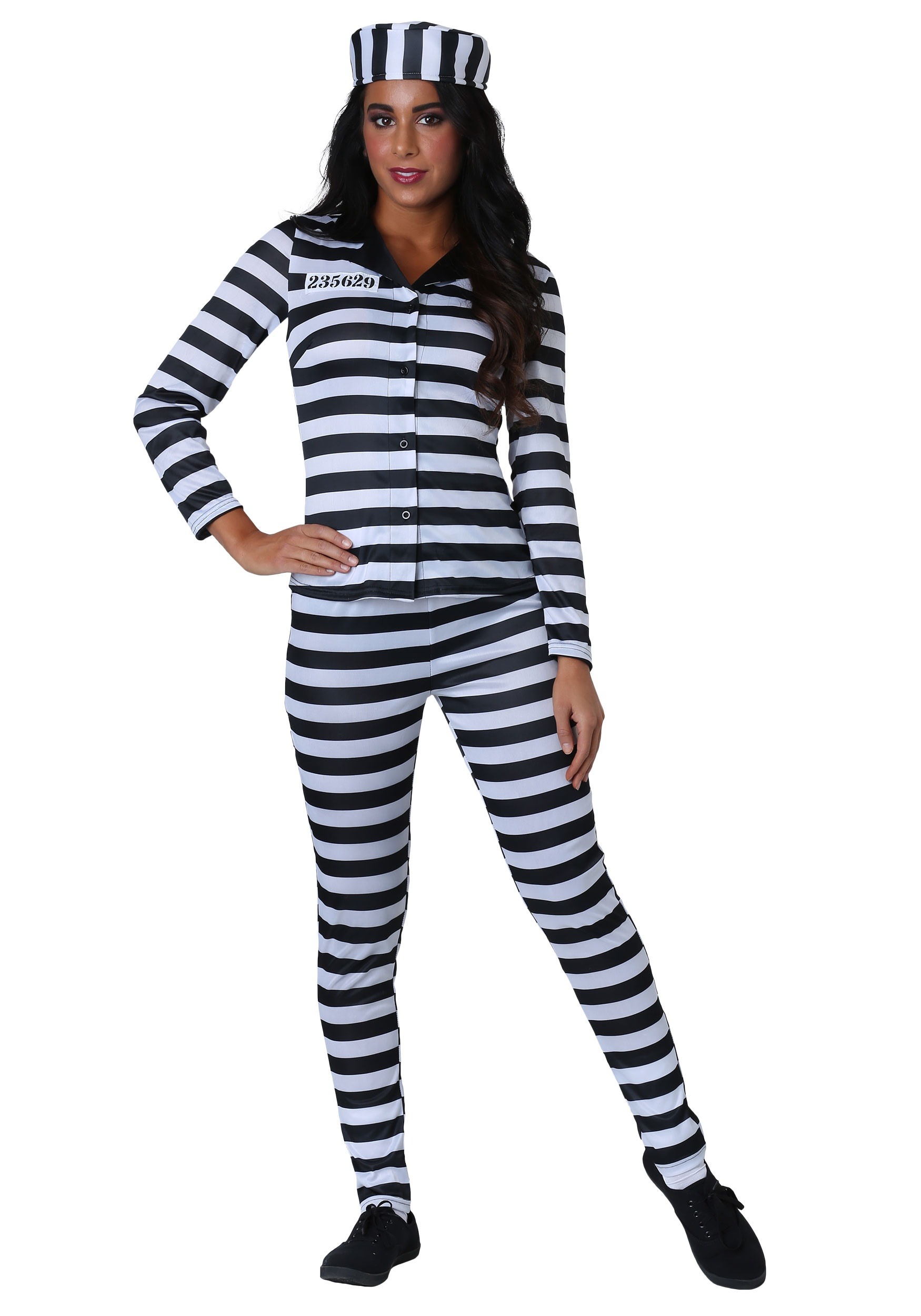 Photos - Fancy Dress Fancy FUN Costumes Incarcerated Cutie  Dress Costume for Women Black/Wh 