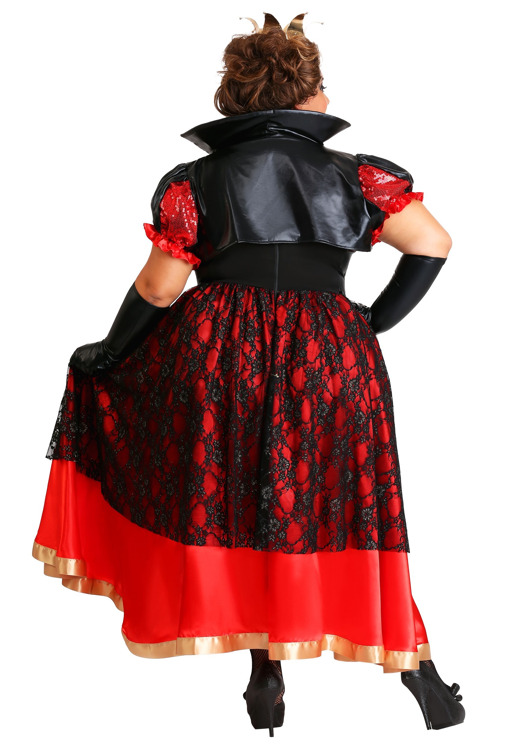 Plus Size Dark Queen Of Hearts Women's Fancy Dress Costume