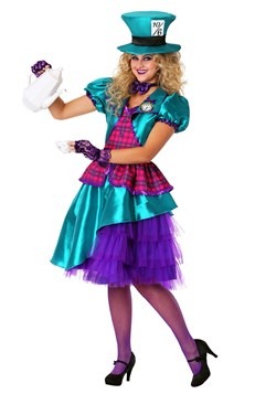 Women's Plus Size Teal Hatter Costume