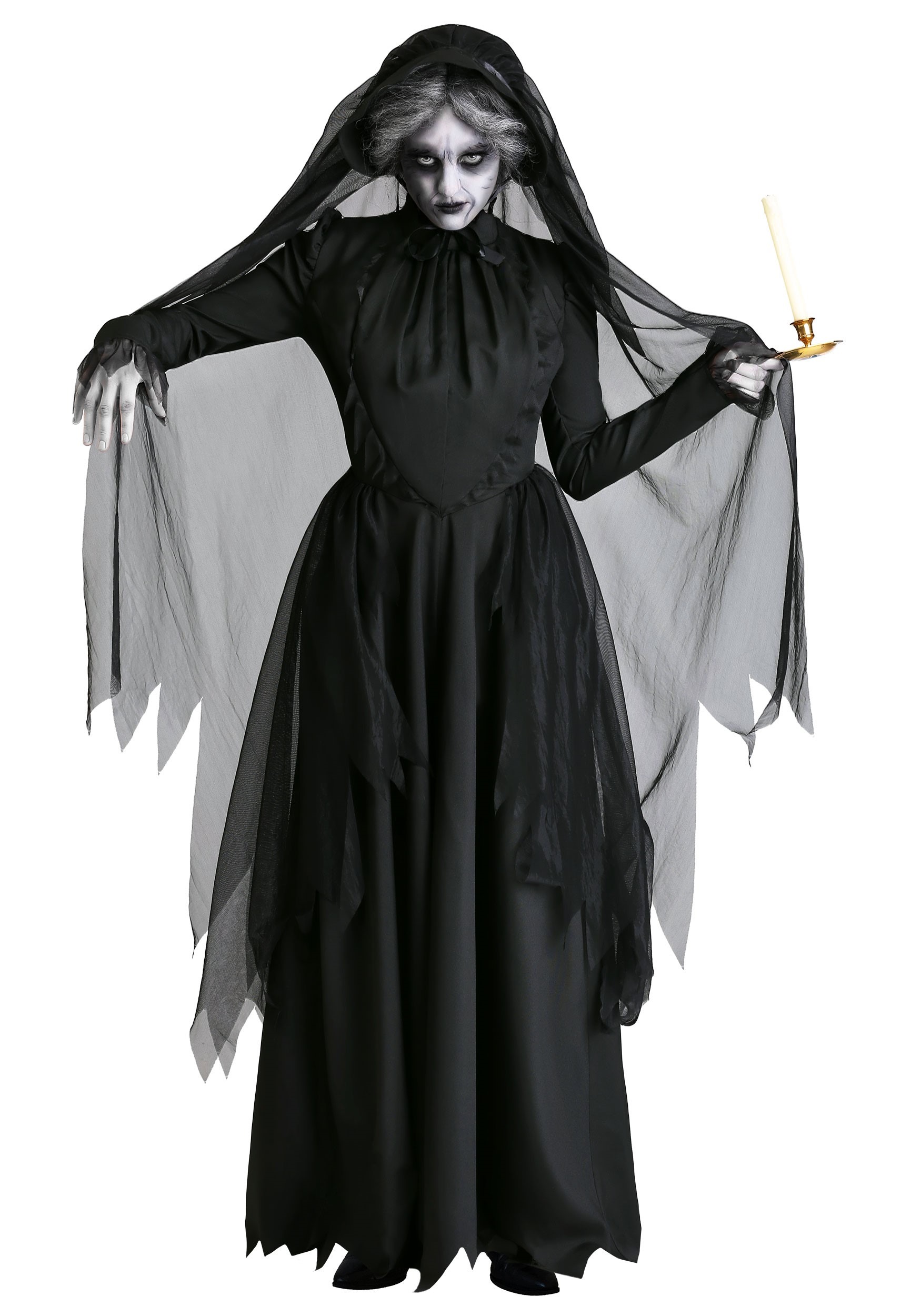 Women's Lady in Black Ghost Costume