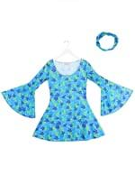 Women's 70s Wild Flower Dress Costume Alt 4