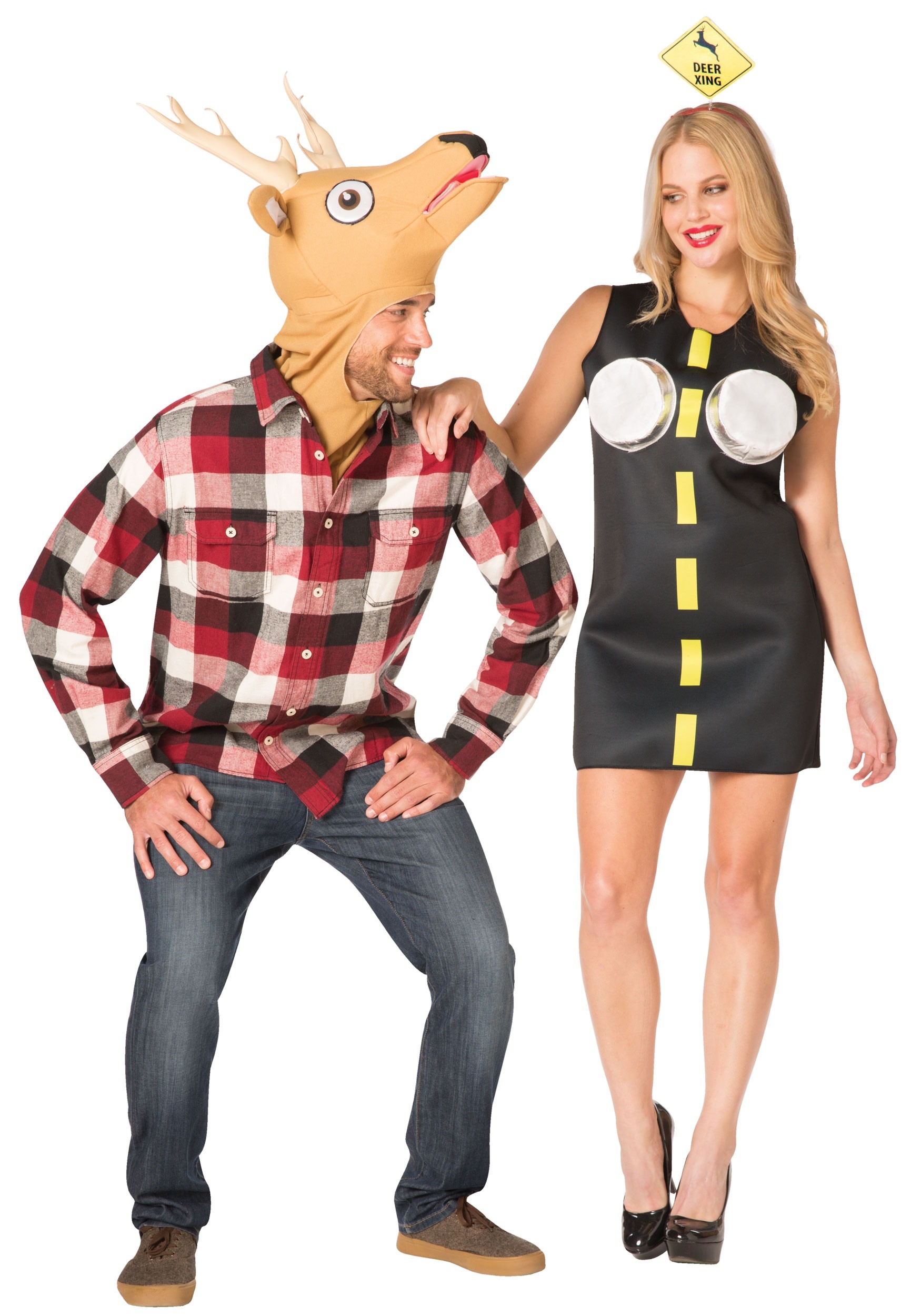 Couples Fancy Dress Costume - Deer In Headlights