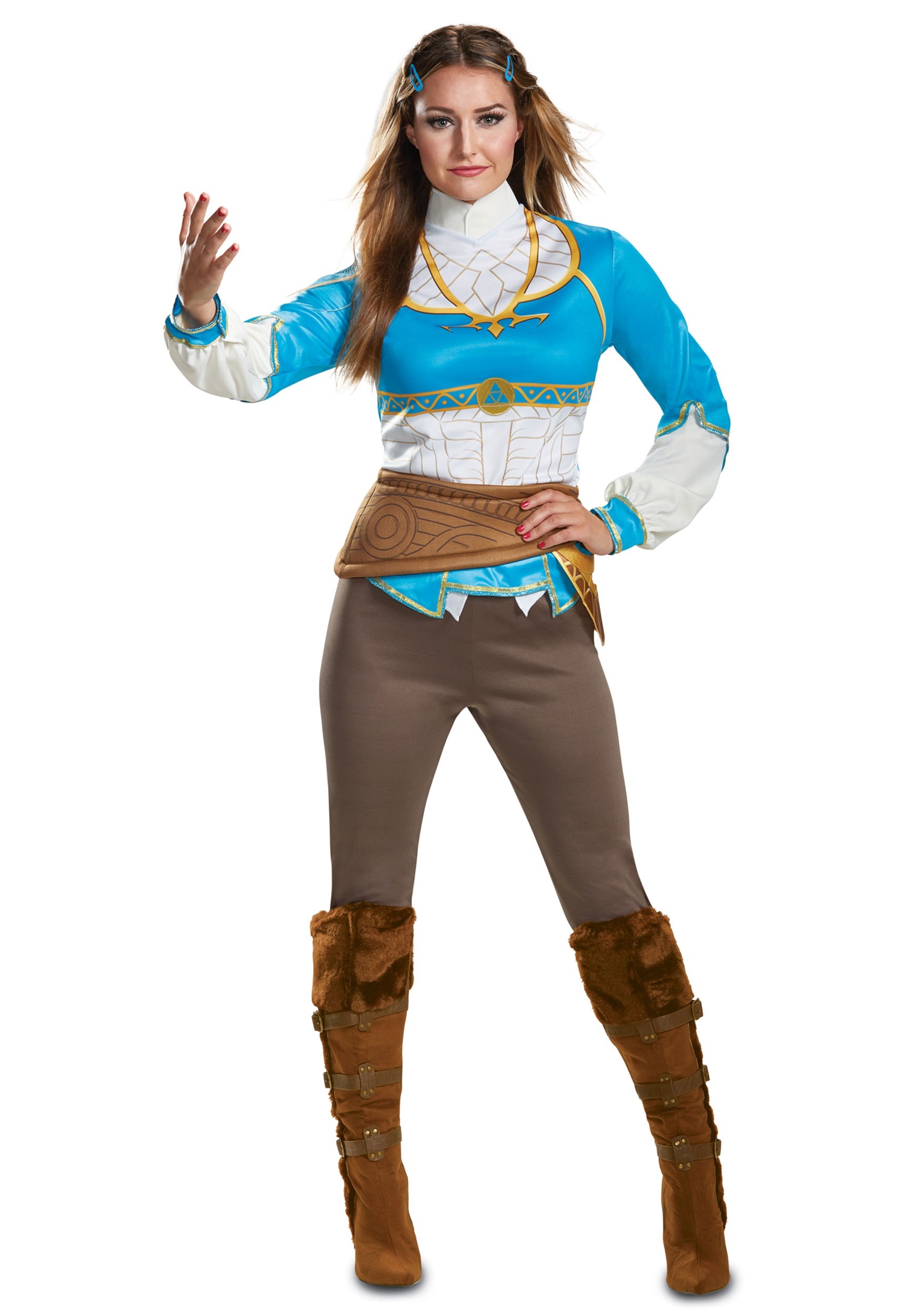 Photos - Fancy Dress Fancy Disguise Breath of the Wild Zelda Adult  Dress Costume Yellow/Blu 