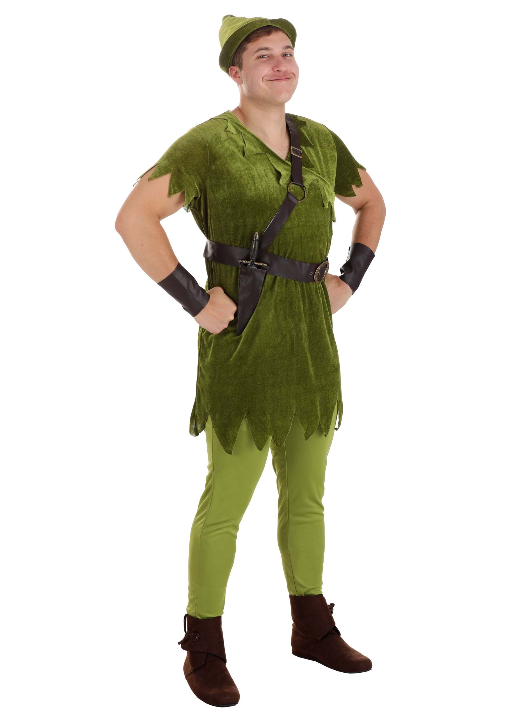Classic Peter Pan Adult Fancy Dress Costume , Storybook Character Fancy Dress Costumes