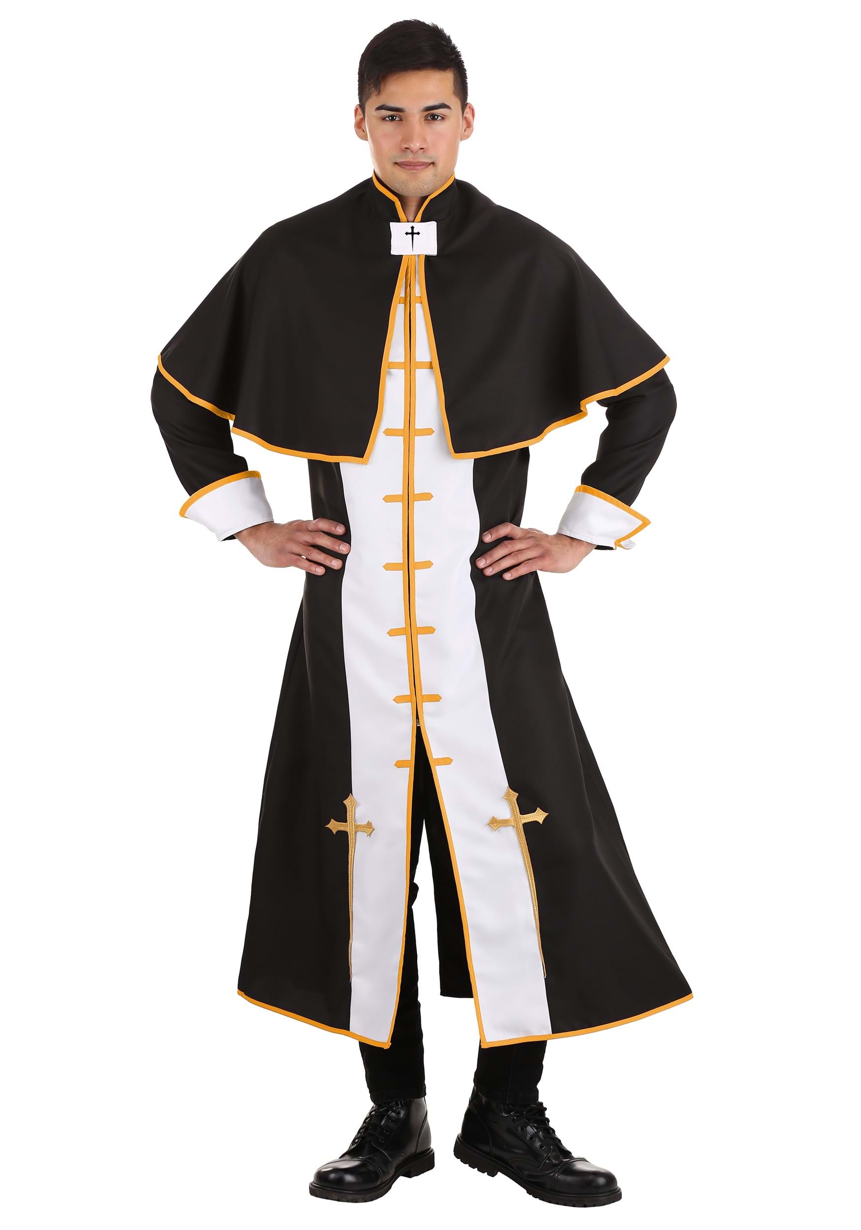 Photos - Fancy Dress Fancy FUN Costumes Holy Priest Adult  Dress Costume Black/Brown/Whi 