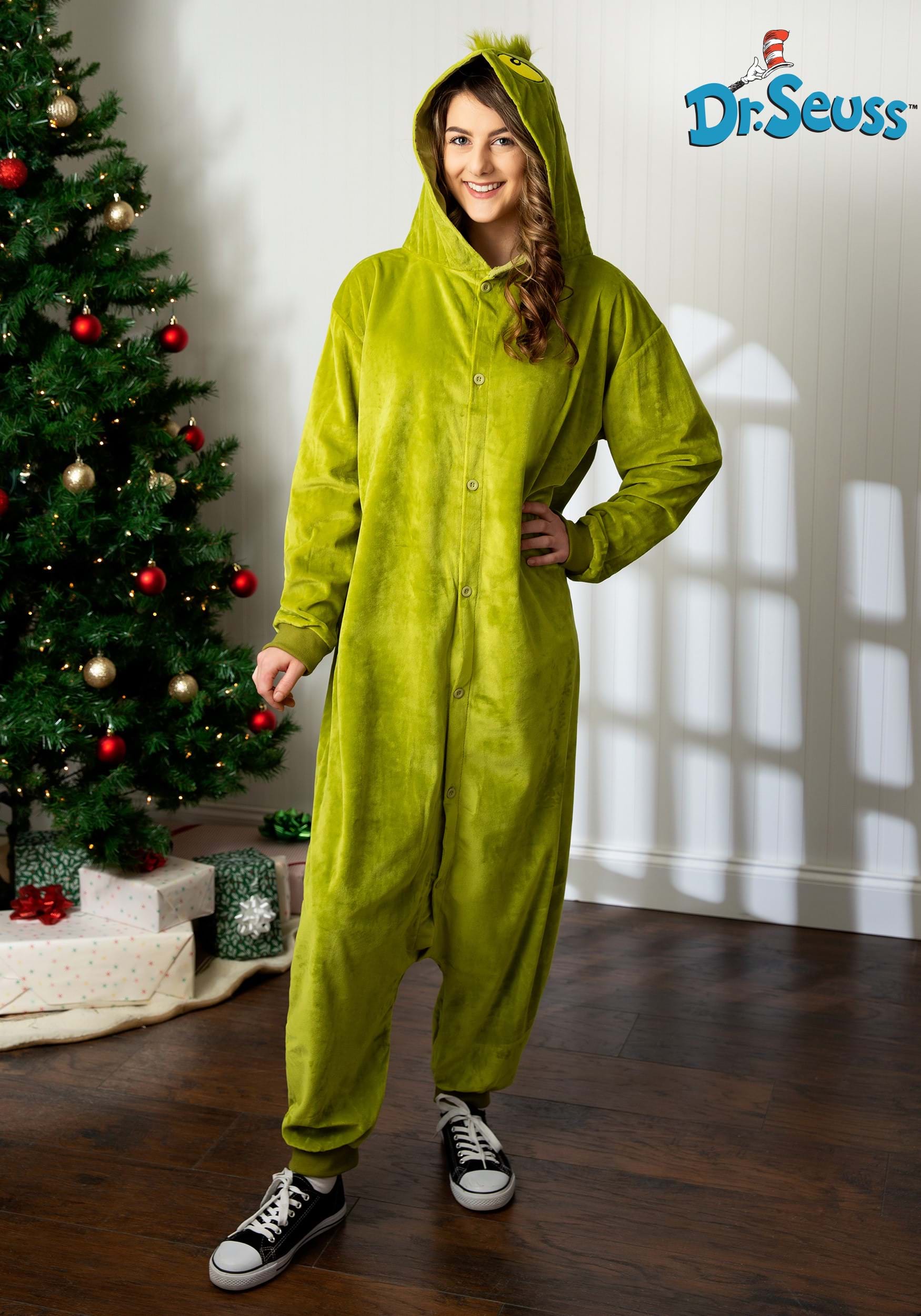 The Grinch 2022 Christmas Outfit The Grinch Adult Onesie Costume