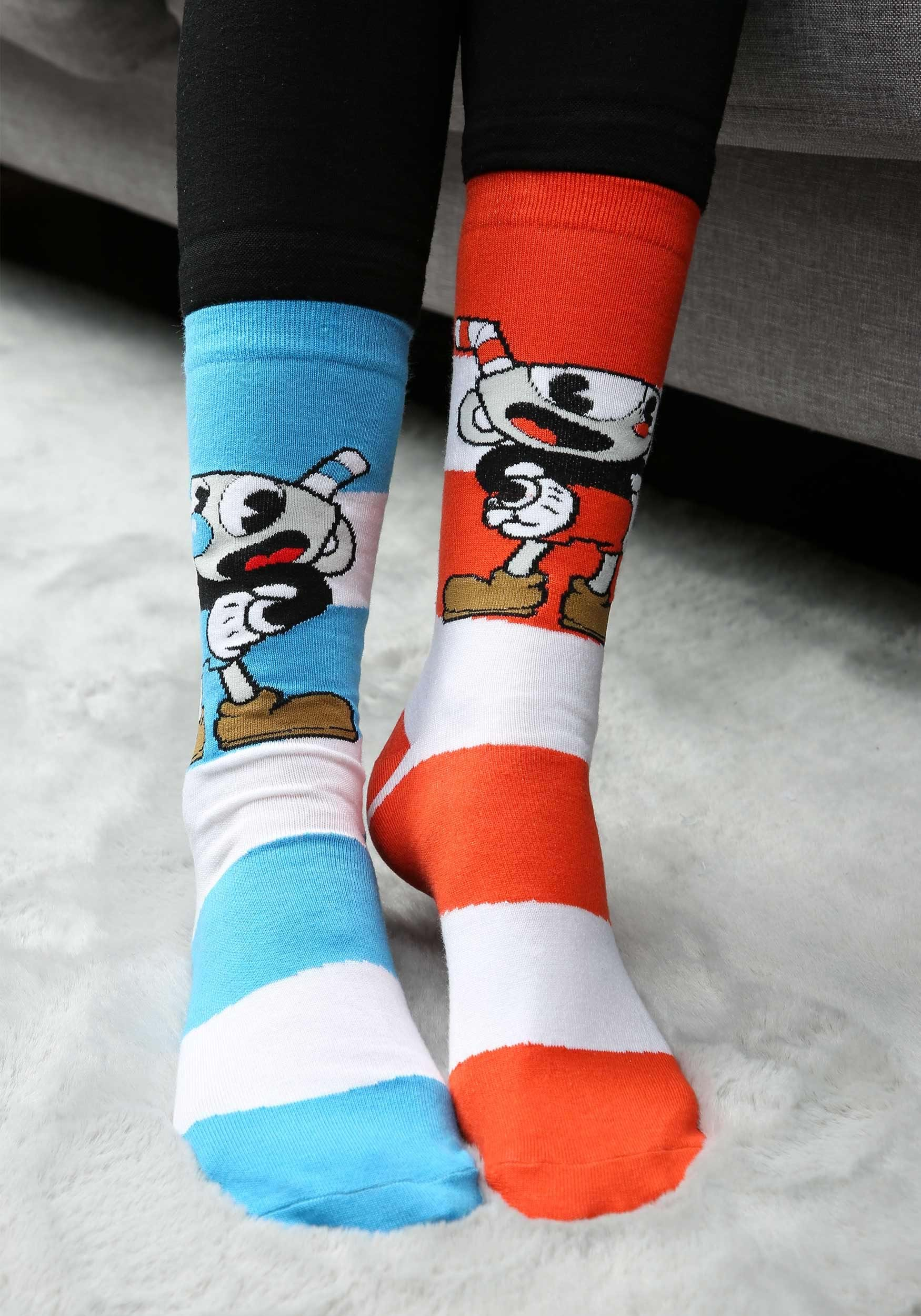 Mugman Cuphead Victory Crew Socks