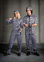 Adult Striped Prisoner Costume Alt 1