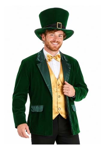 Mens Gold and Green Leprechaun Costume New Main