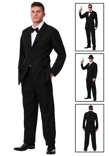 Mens Black Suit Costume 1