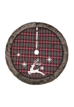 Rustic Fabric Reindeer Tree Skirt