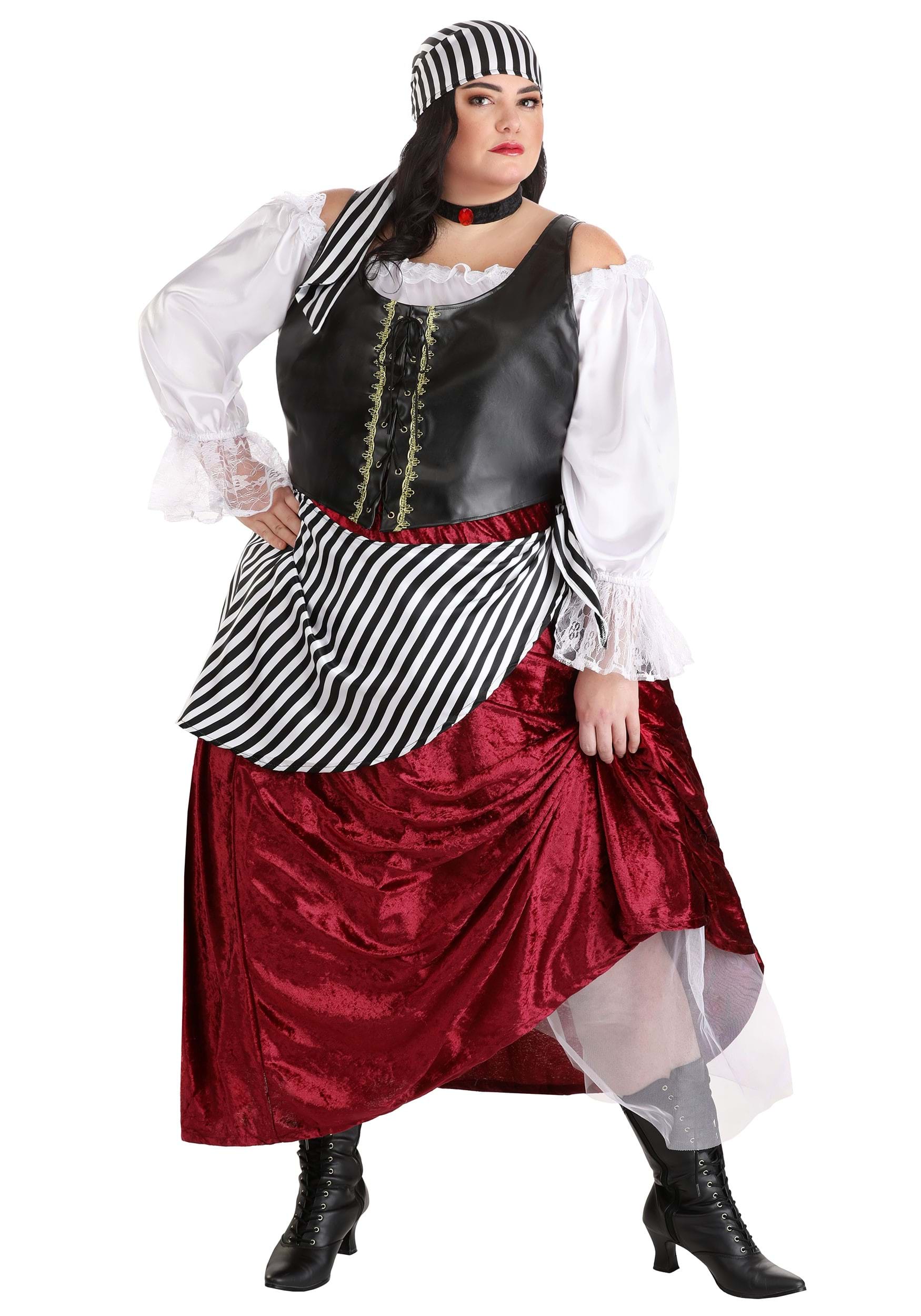 Plus Size Deluxe Pirate Wench Fancy Dress Costume , Pirate Dress