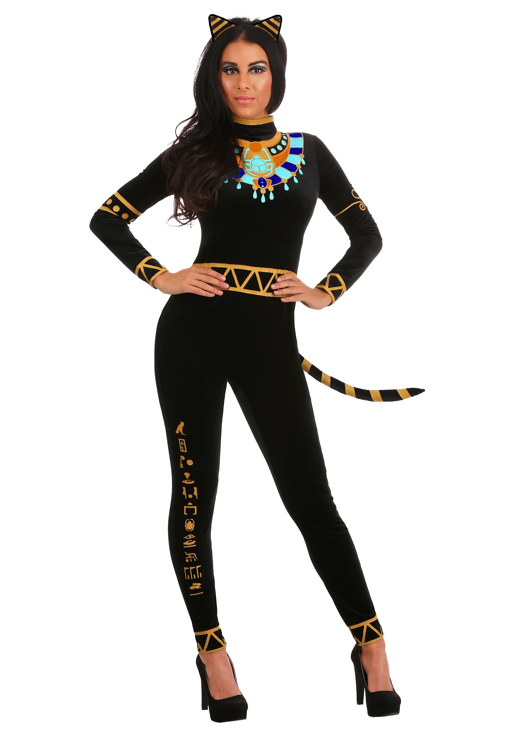 Photos - Fancy Dress Cleo FUN Costumes  Cat  Costume for Women Black/Orange/B 