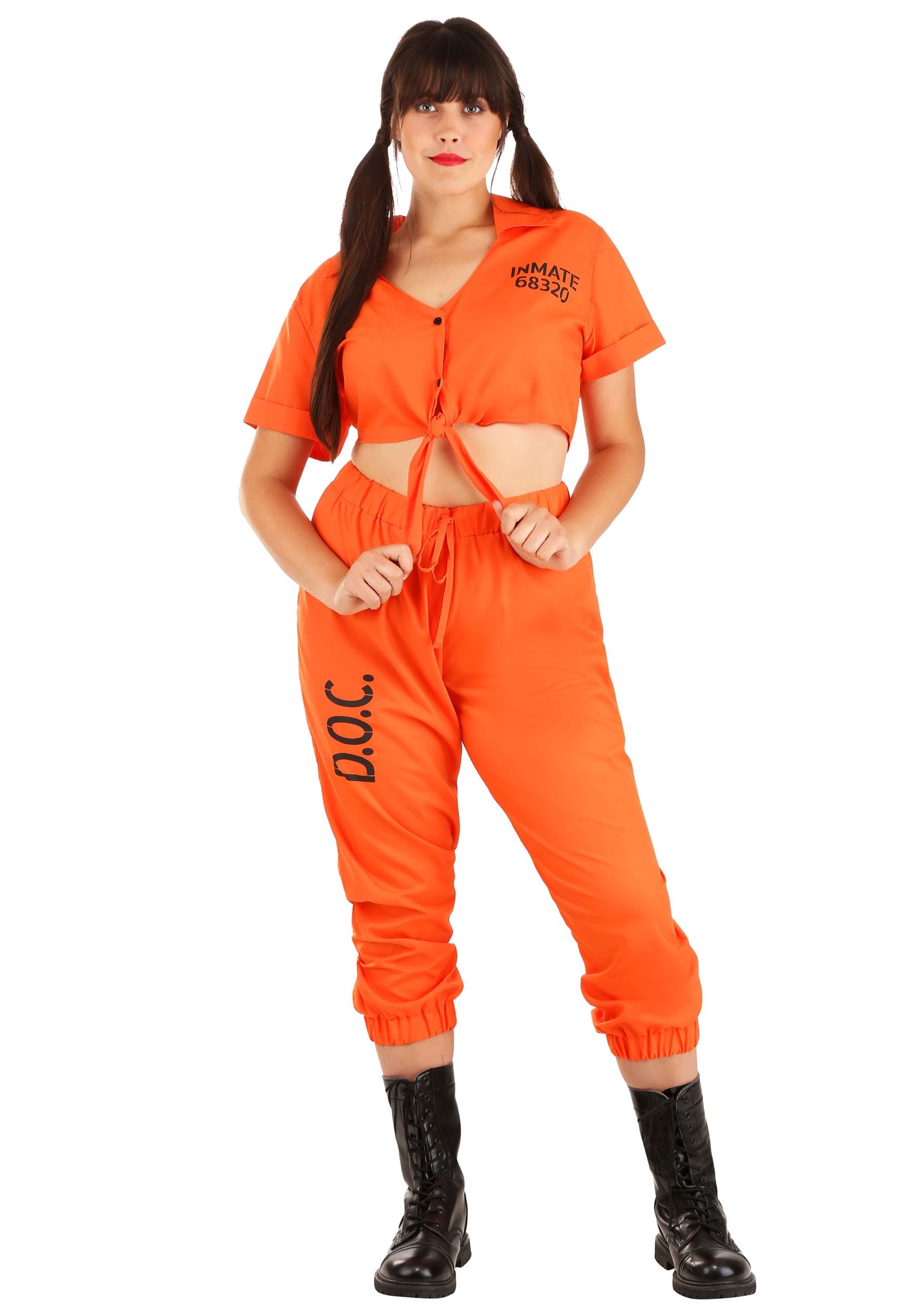 Orange Inmate Prisoner Women's Plus Size Fancy Dress Costume , Prison Fancy Dress Costumes